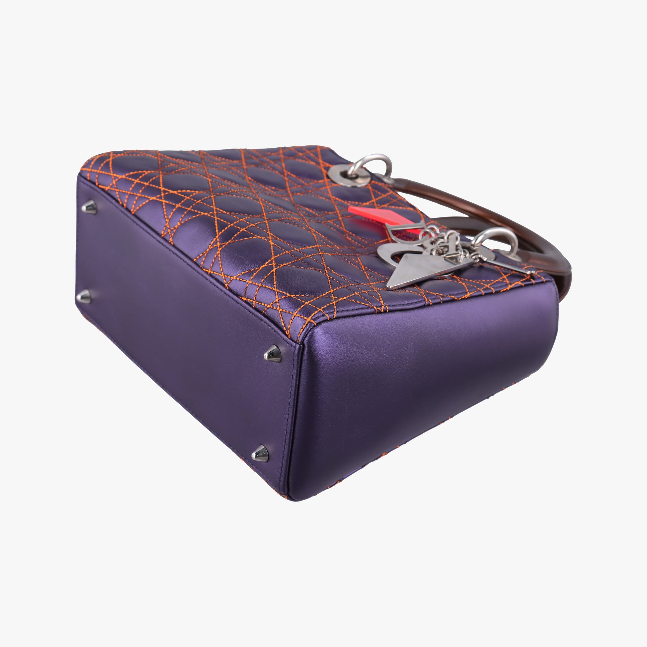 Secondhand Christian Dior Lady Dior Purple×Orange×Brown Lambskin  shoulderbag | stylenewstar