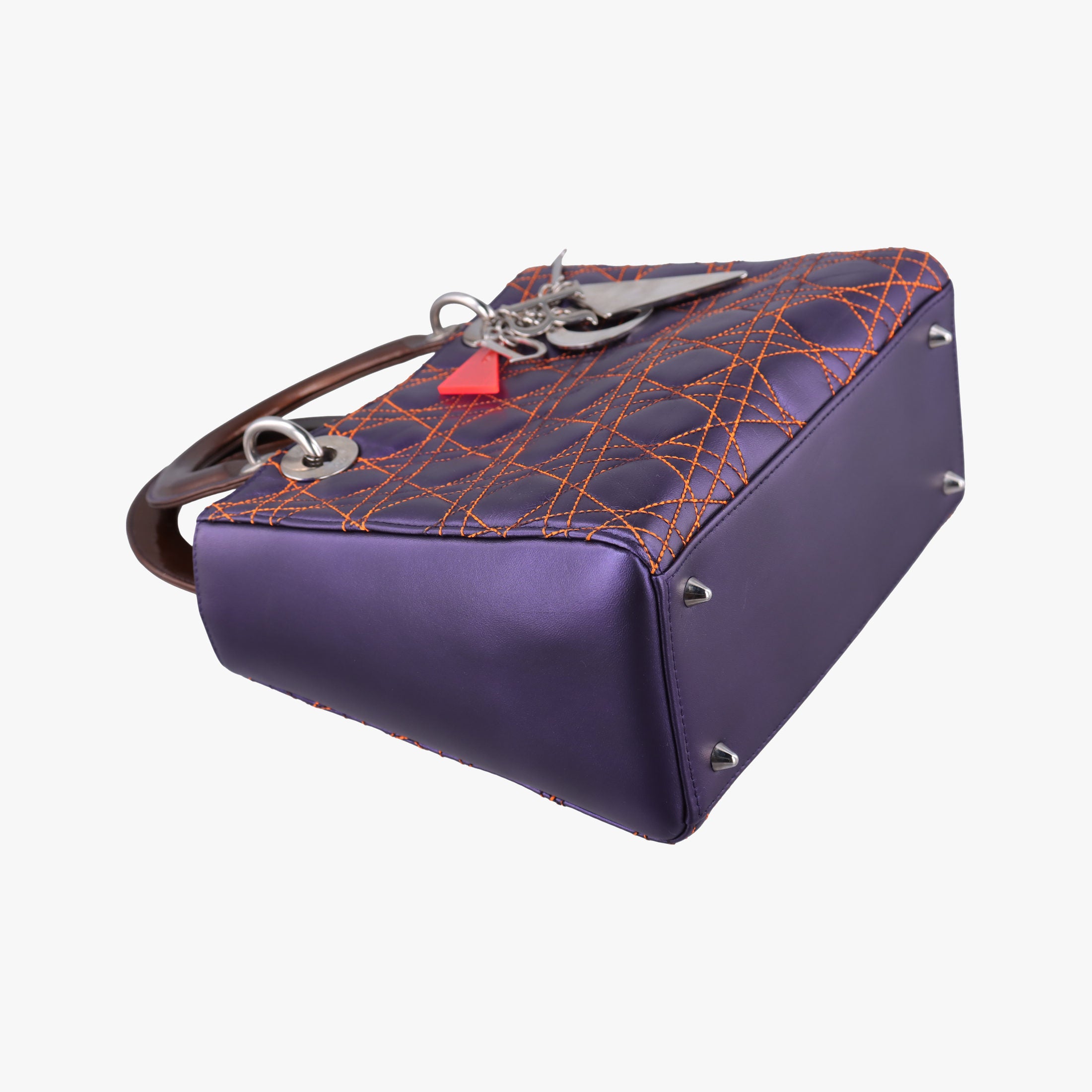 Secondhand Christian Dior Lady Dior Purple×Orange×Brown Lambskin  shoulderbag | stylenewstar