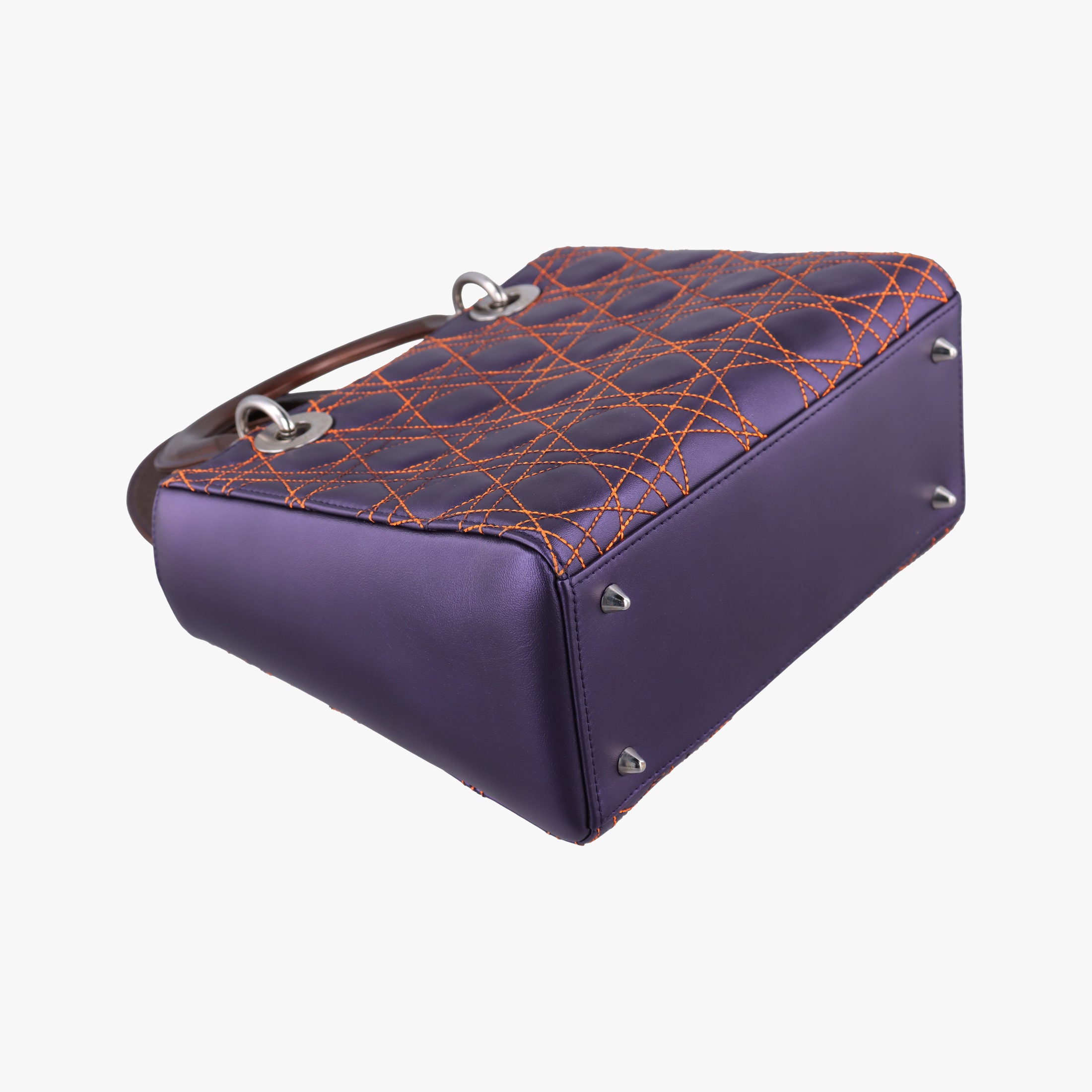 Secondhand Christian Dior Lady Dior Purple×Orange×Brown Lambskin  shoulderbag | stylenewstar