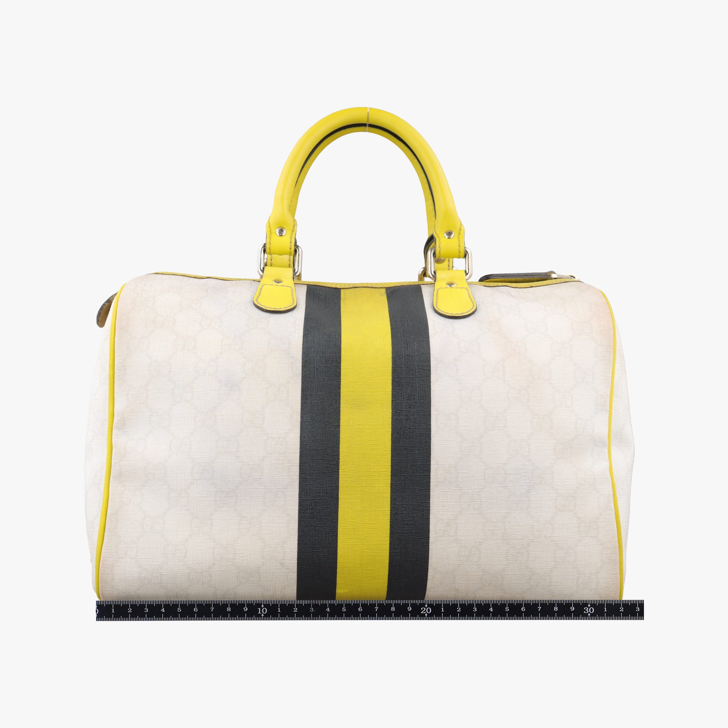 Secondhand Gucci UNICEF Joy White x Black x Yellow PVC coated canvas×leather 189895 handbag | stylenewstar