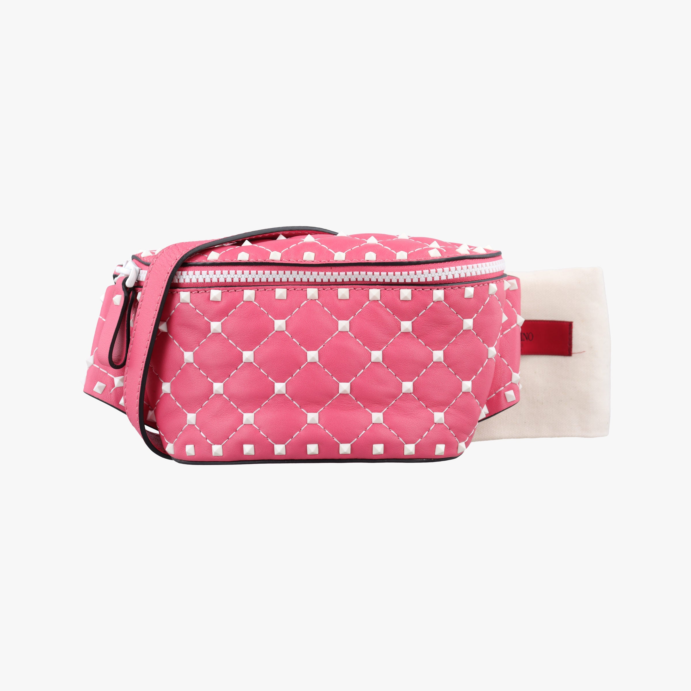 Pre-owned Valentino Rockstud Pink Leather  bum bag/waist bag | stylenewstar