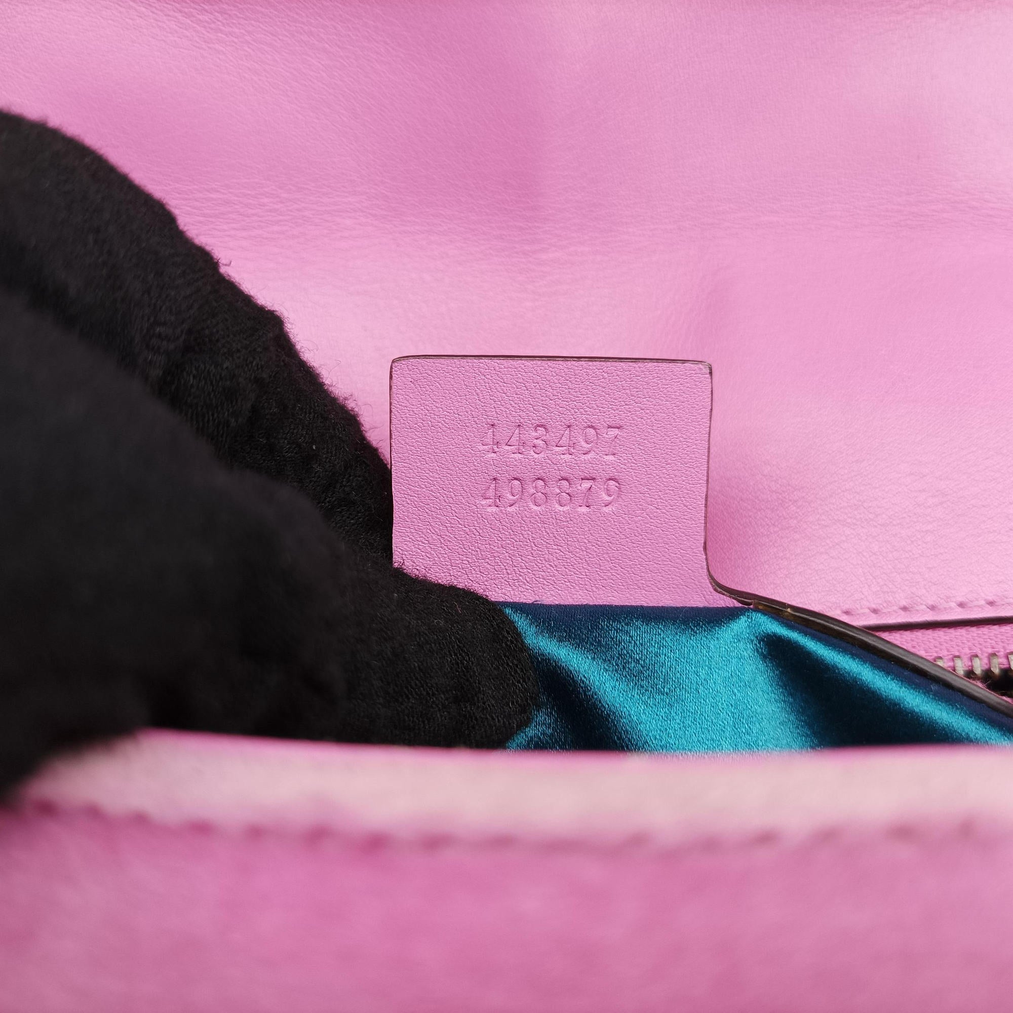 Pre-owned Gucci GG Marmont Pink velour 443497 shoulderbag | stylenewstar