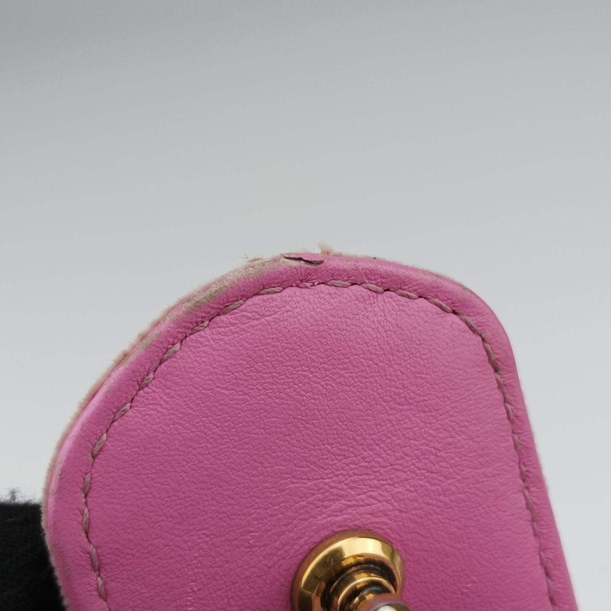 Pre-owned Gucci GG Marmont Pink velour 443497 shoulderbag | stylenewstar