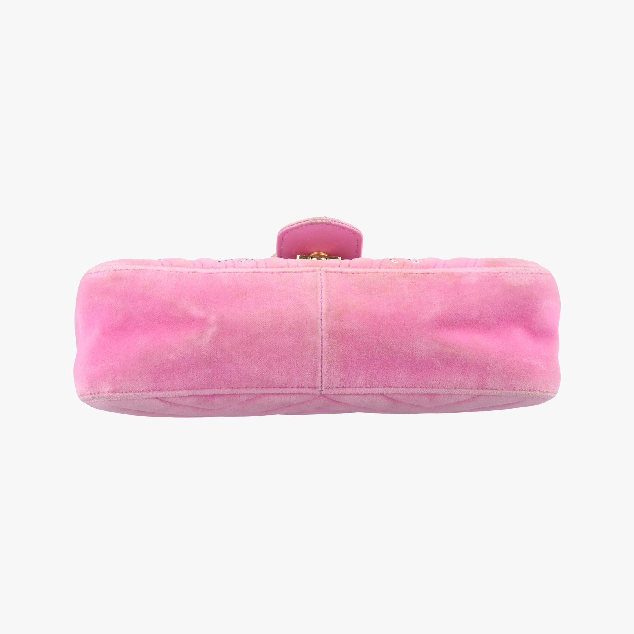 Pre-owned Gucci GG Marmont Pink velour 443497 shoulderbag | stylenewstar