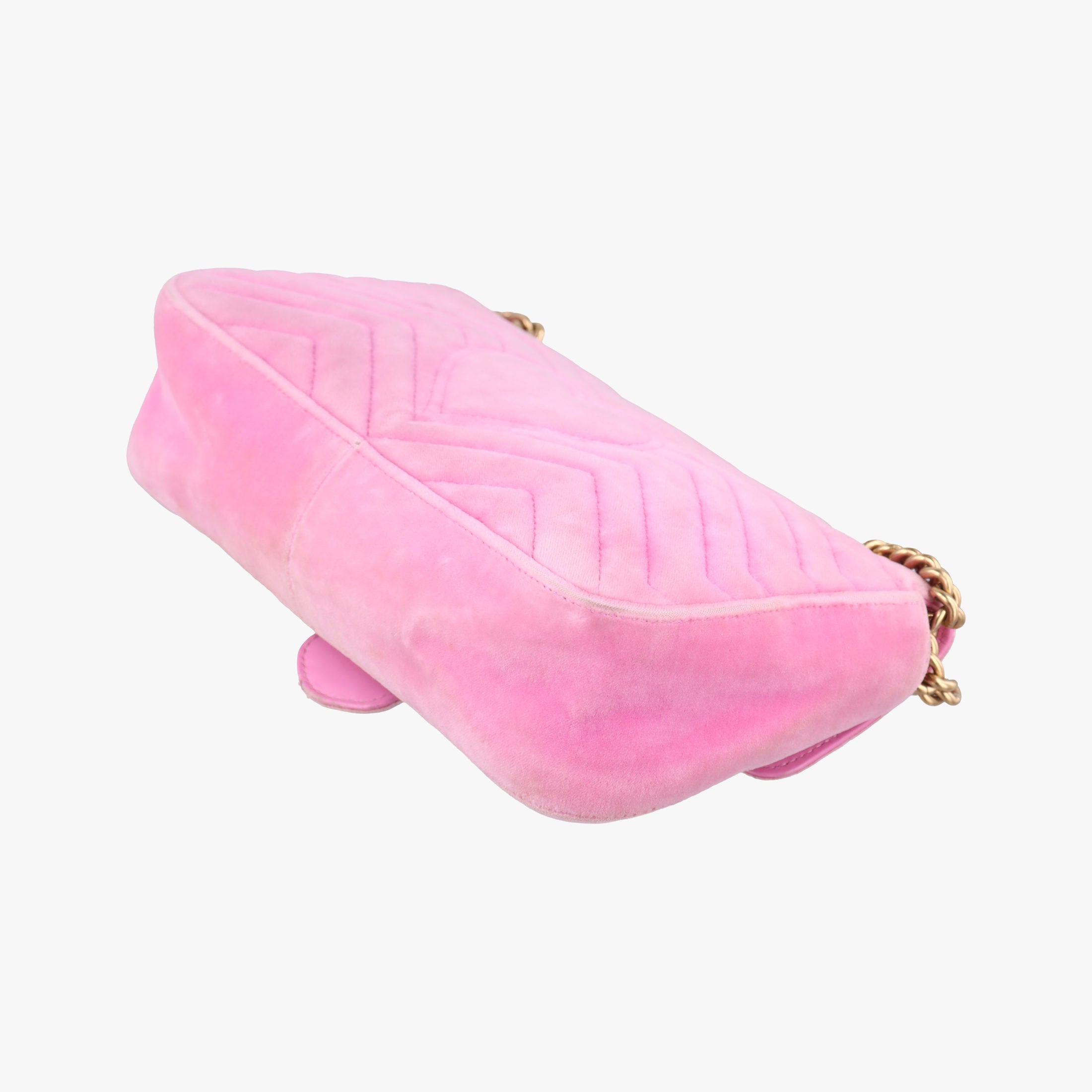 Pre-owned Gucci GG Marmont Pink velour 443497 shoulderbag | stylenewstar