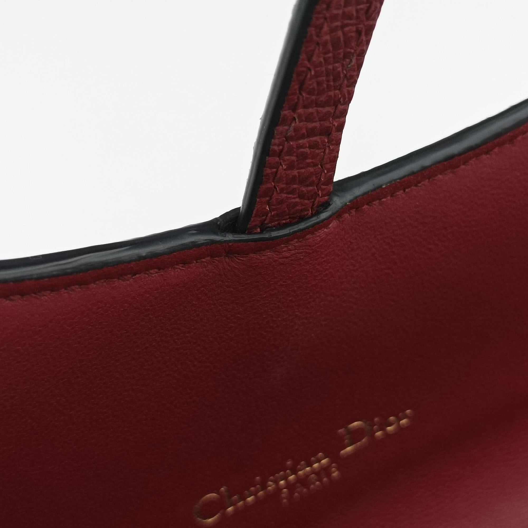 Vintage Christian Dior Saddle Red Leather  shoulderbag | stylenewstar
