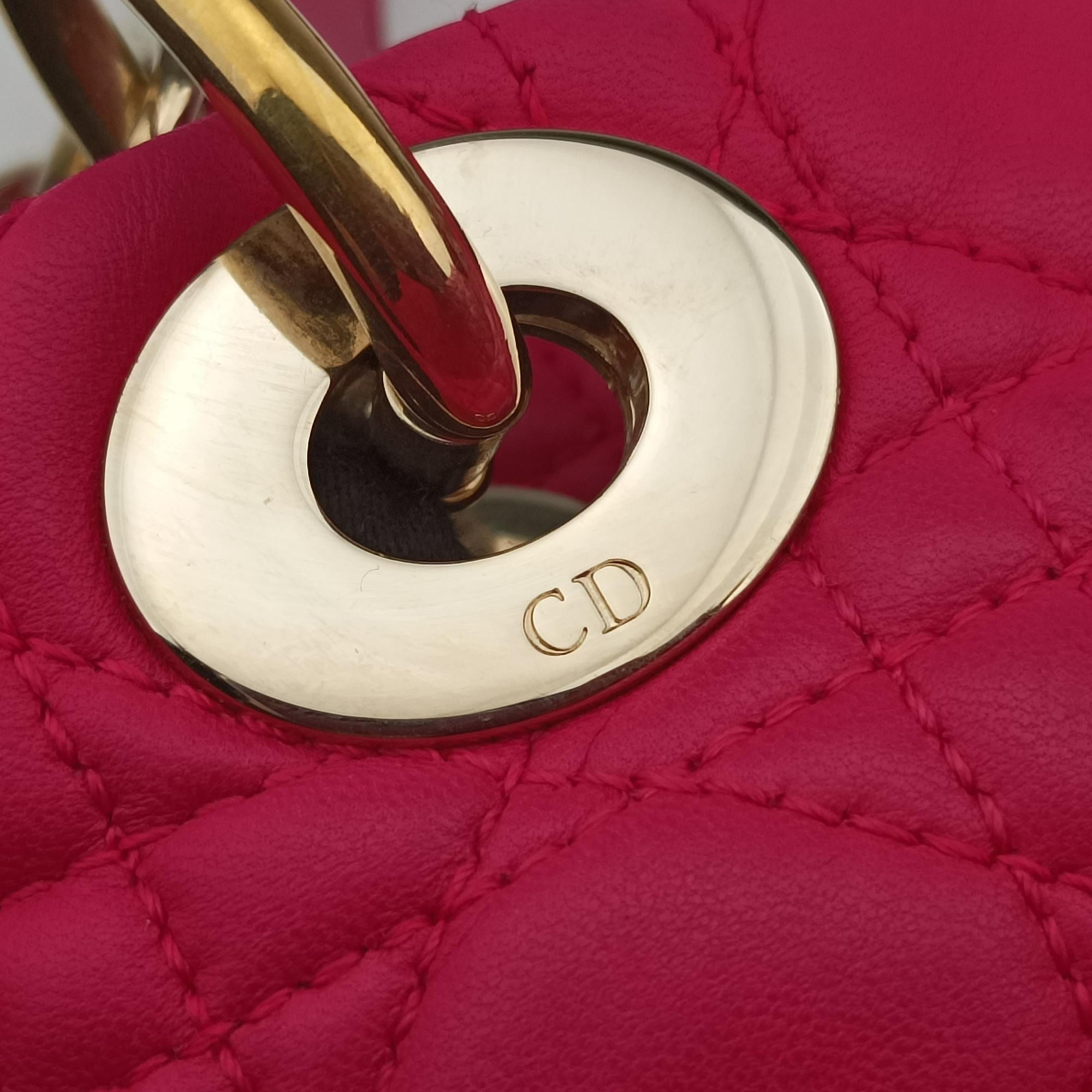 Vintage Christian Dior Cannage Soft Shopping Pink lambskin  shoulderbag | stylenewstar