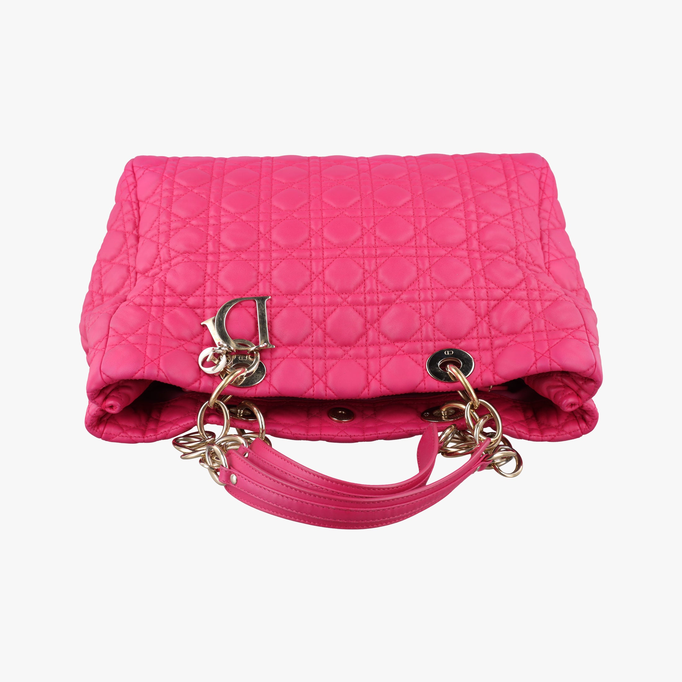 Vintage Christian Dior Cannage Soft Shopping Pink lambskin  shoulderbag | stylenewstar