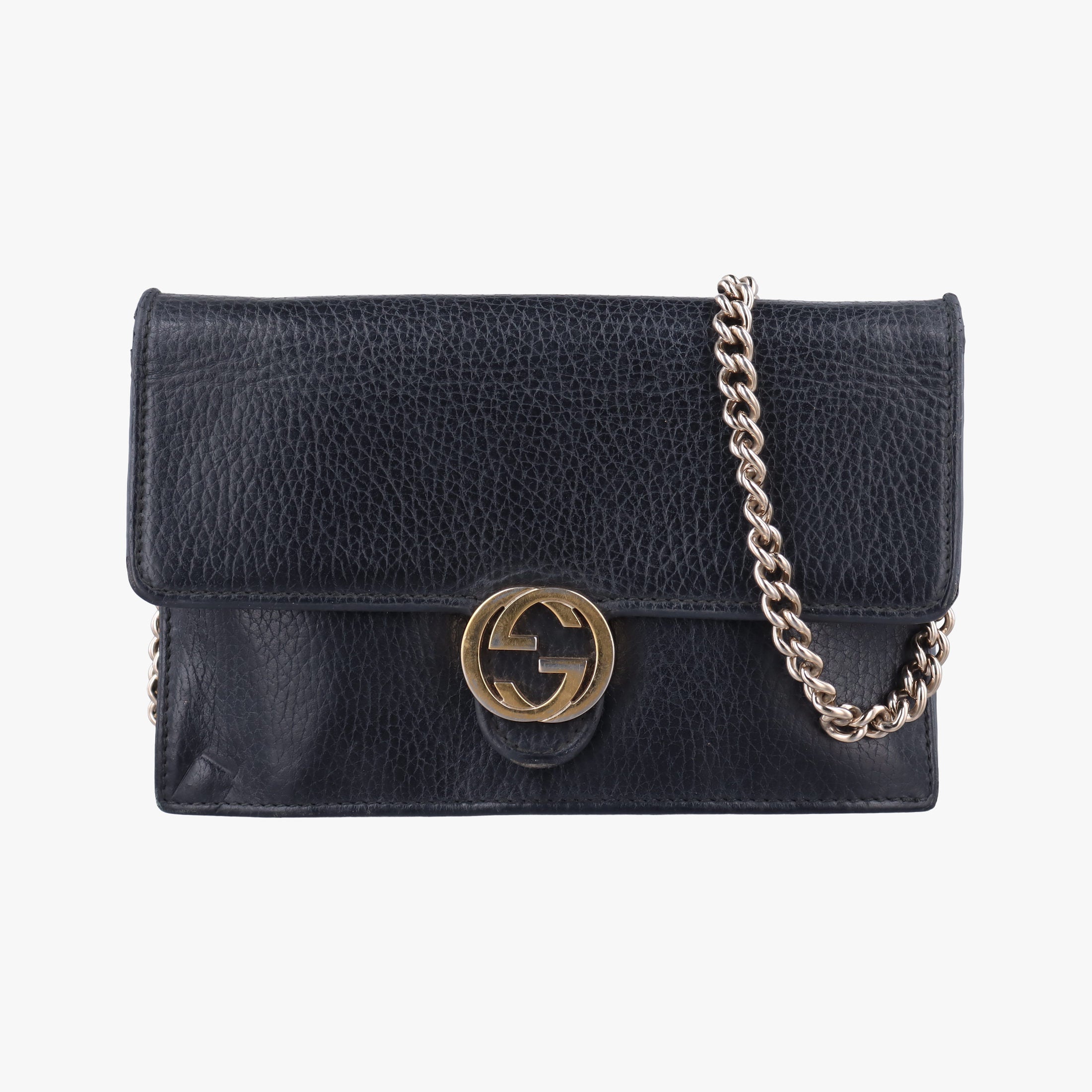 Secondhand Gucci Interlocking G Black Leather 510314 shoulderbag | stylenewstar