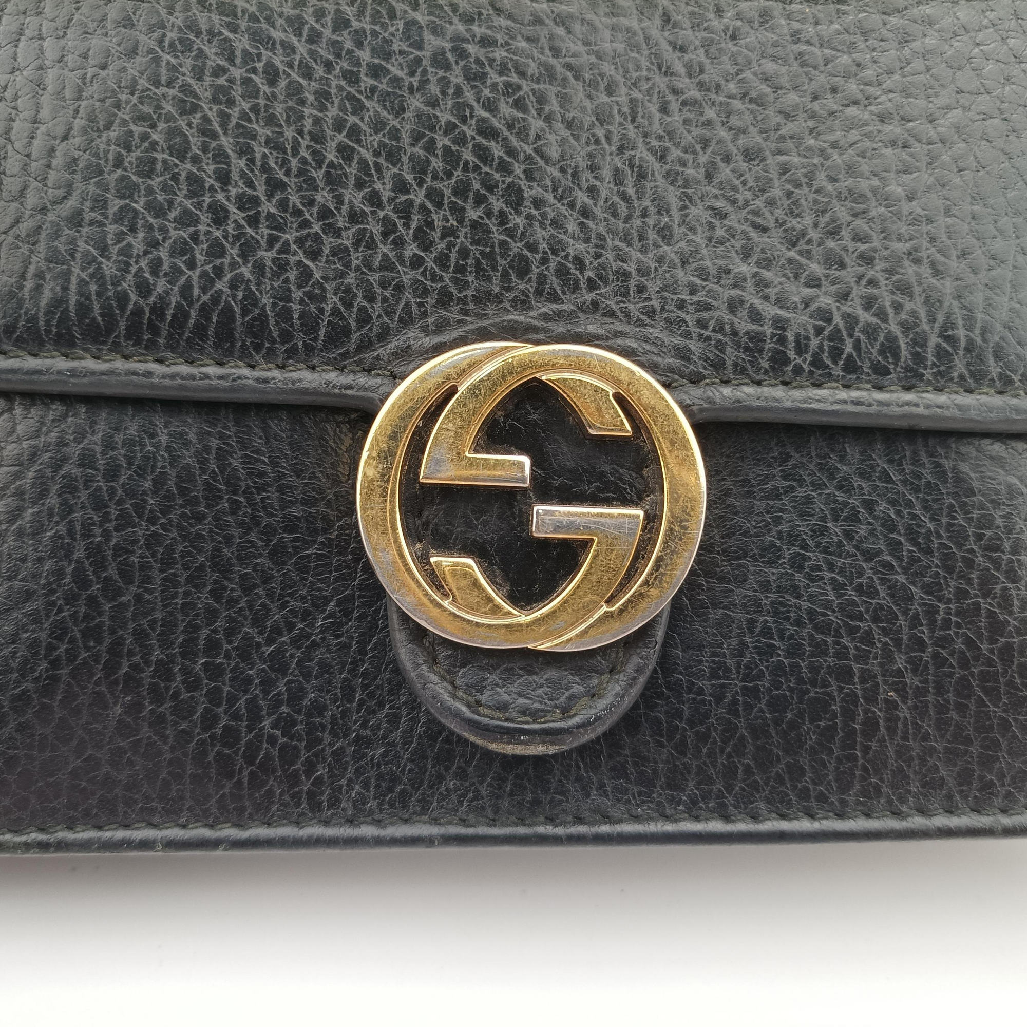 Secondhand Gucci Interlocking G Black Leather 510314 shoulderbag | stylenewstar