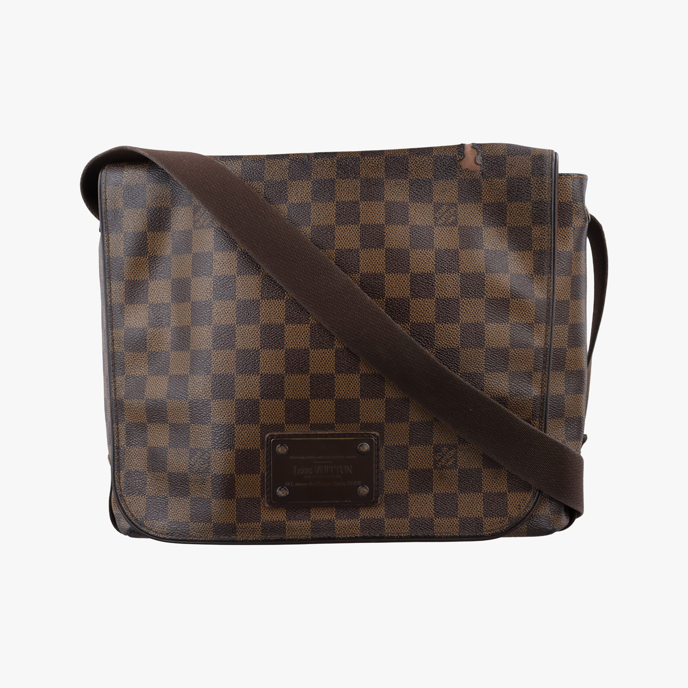 Pre-owned Louis Vuitton BROOKLYN MM EBENE Damier Canvas N51211 shoulderbag | stylenewstar