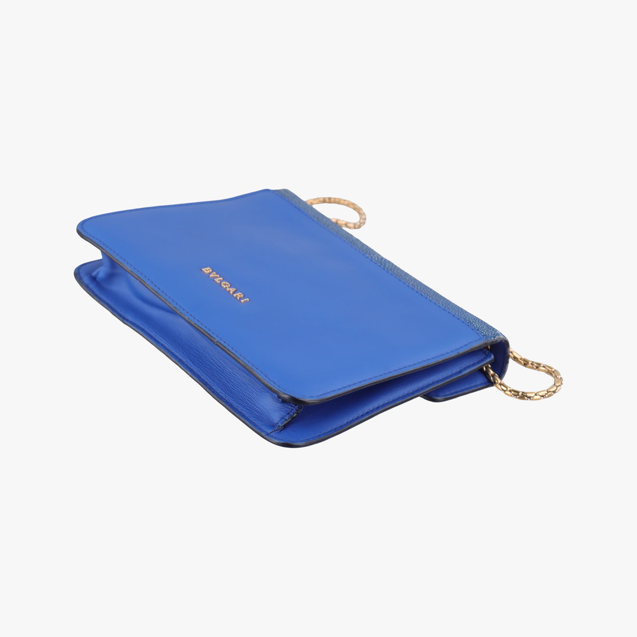 Vintage Bvlgari SERPENTI FOREVER Blue Galuchat Skin×Leather  shoulderbag | stylenewstar