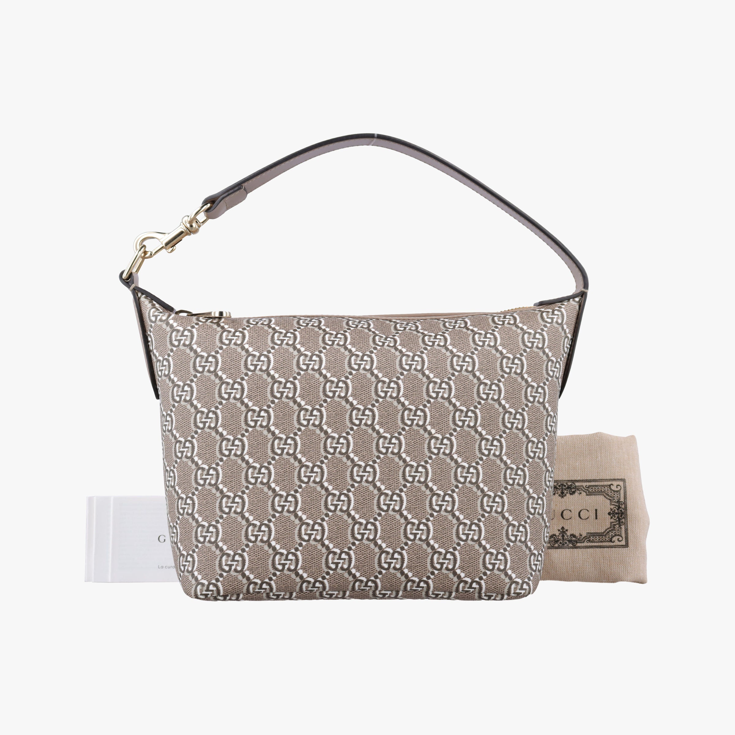 Pre-owned Gucci GG Shadow Beige PVC coated canvas × leather 795059 handbag | stylenewstar