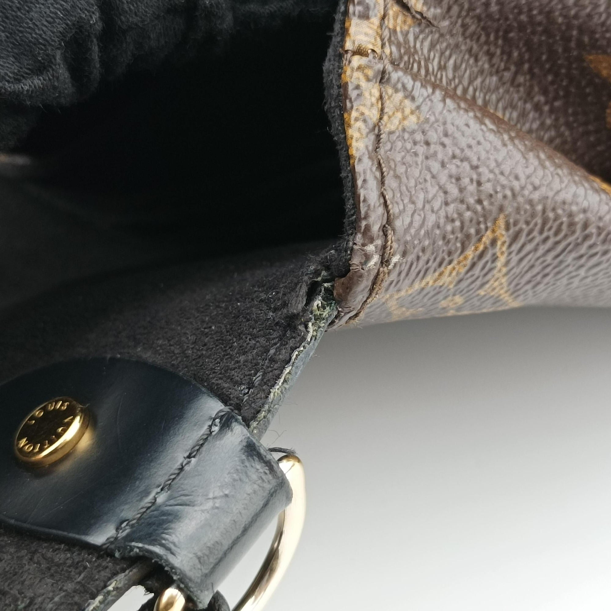 Pre-owned Louis Vuitton Saint Michel Freesia Brown×Noir Monogram Canvas×epi M44030 shoulderbag | stylenewstar
