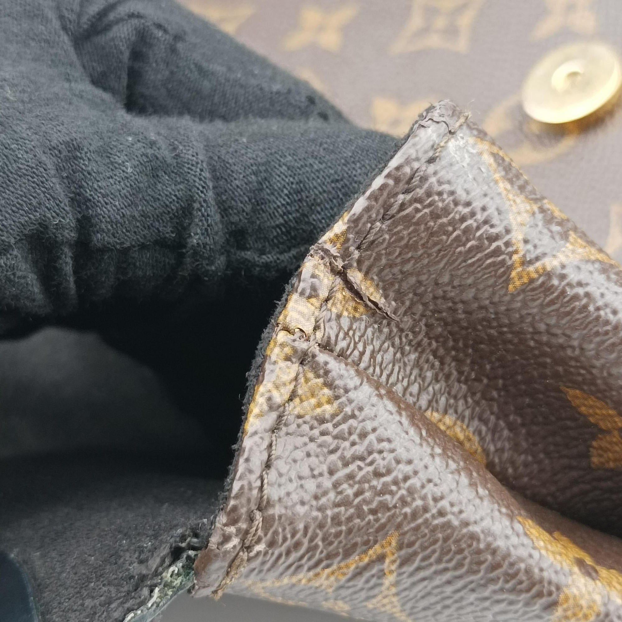 Pre-owned Louis Vuitton Saint Michel Freesia Brown×Noir Monogram Canvas×epi M44030 shoulderbag | stylenewstar
