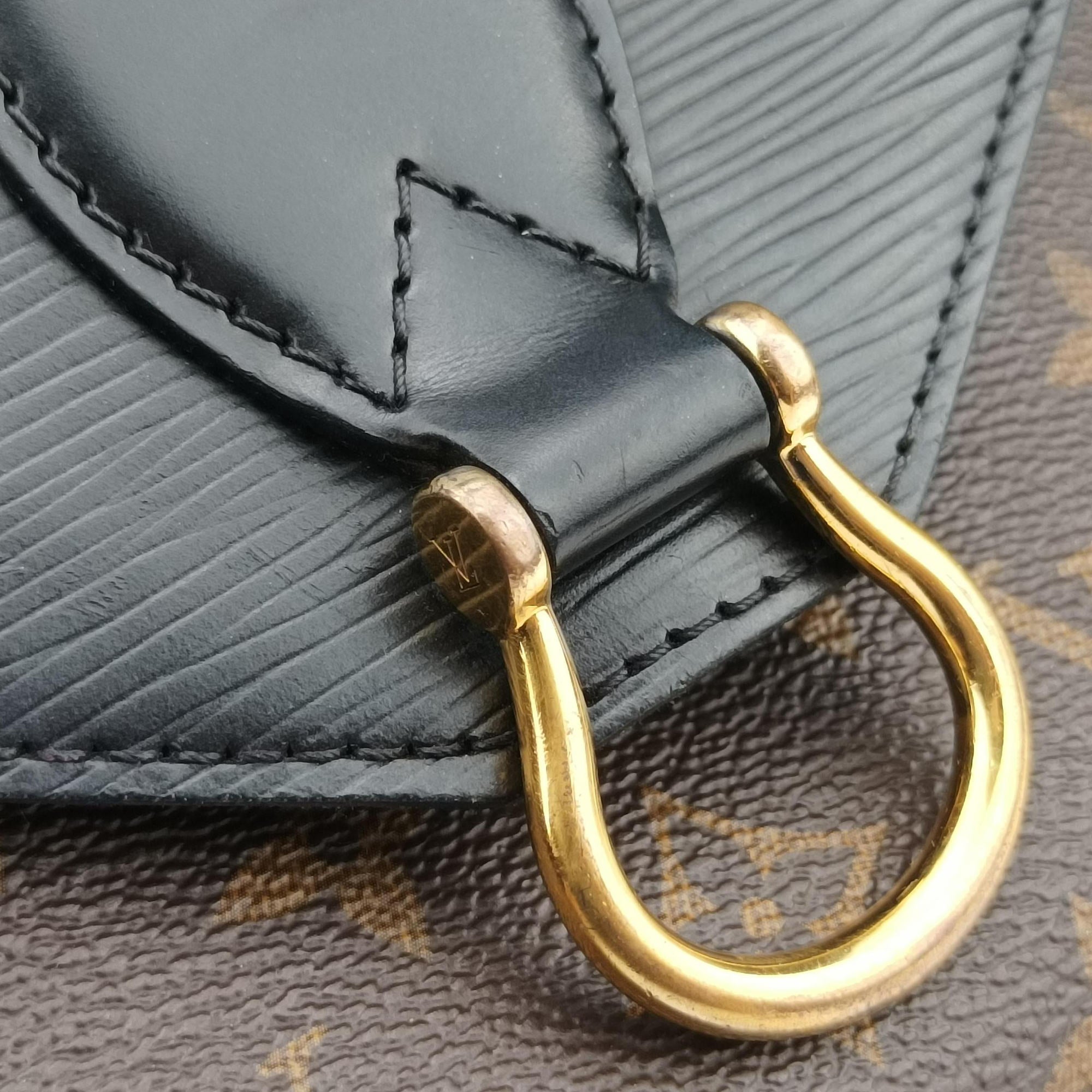 Pre-owned Louis Vuitton Saint Michel Freesia Brown×Noir Monogram Canvas×epi M44030 shoulderbag | stylenewstar