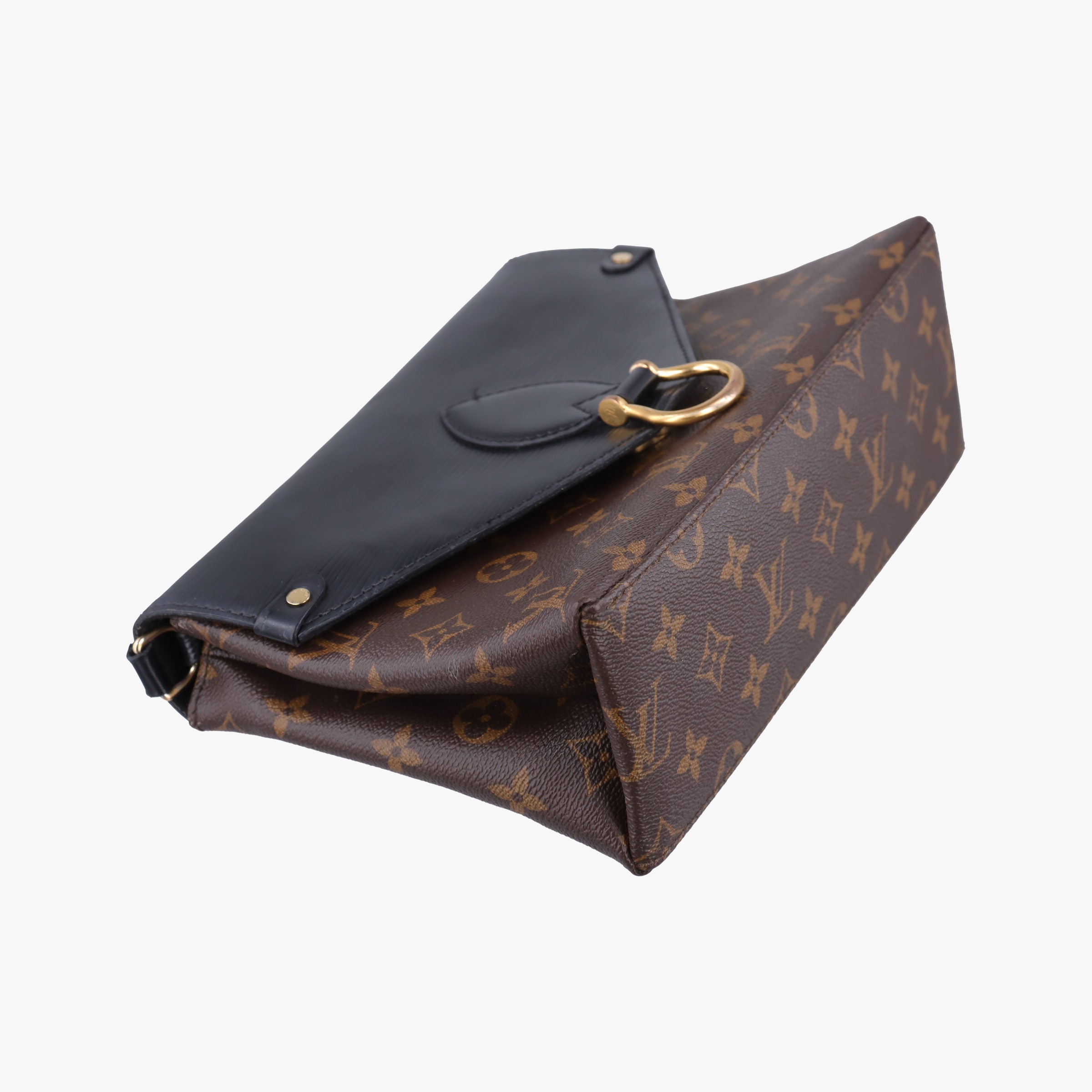 Pre-owned Louis Vuitton Saint Michel Freesia Brown×Noir Monogram Canvas×epi M44030 shoulderbag | stylenewstar