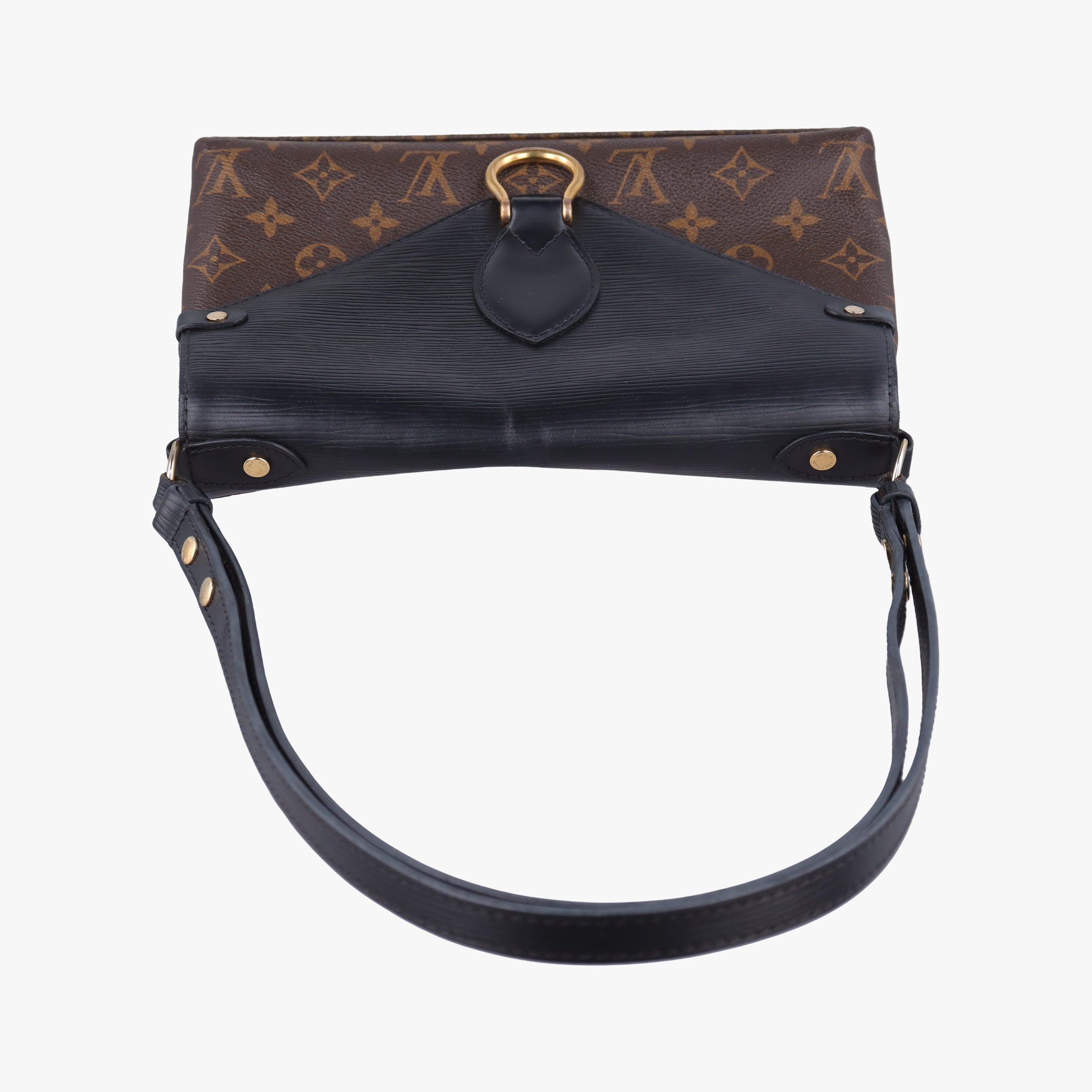 Pre-owned Louis Vuitton Saint Michel Freesia Brown×Noir Monogram Canvas×epi M44030 shoulderbag | stylenewstar