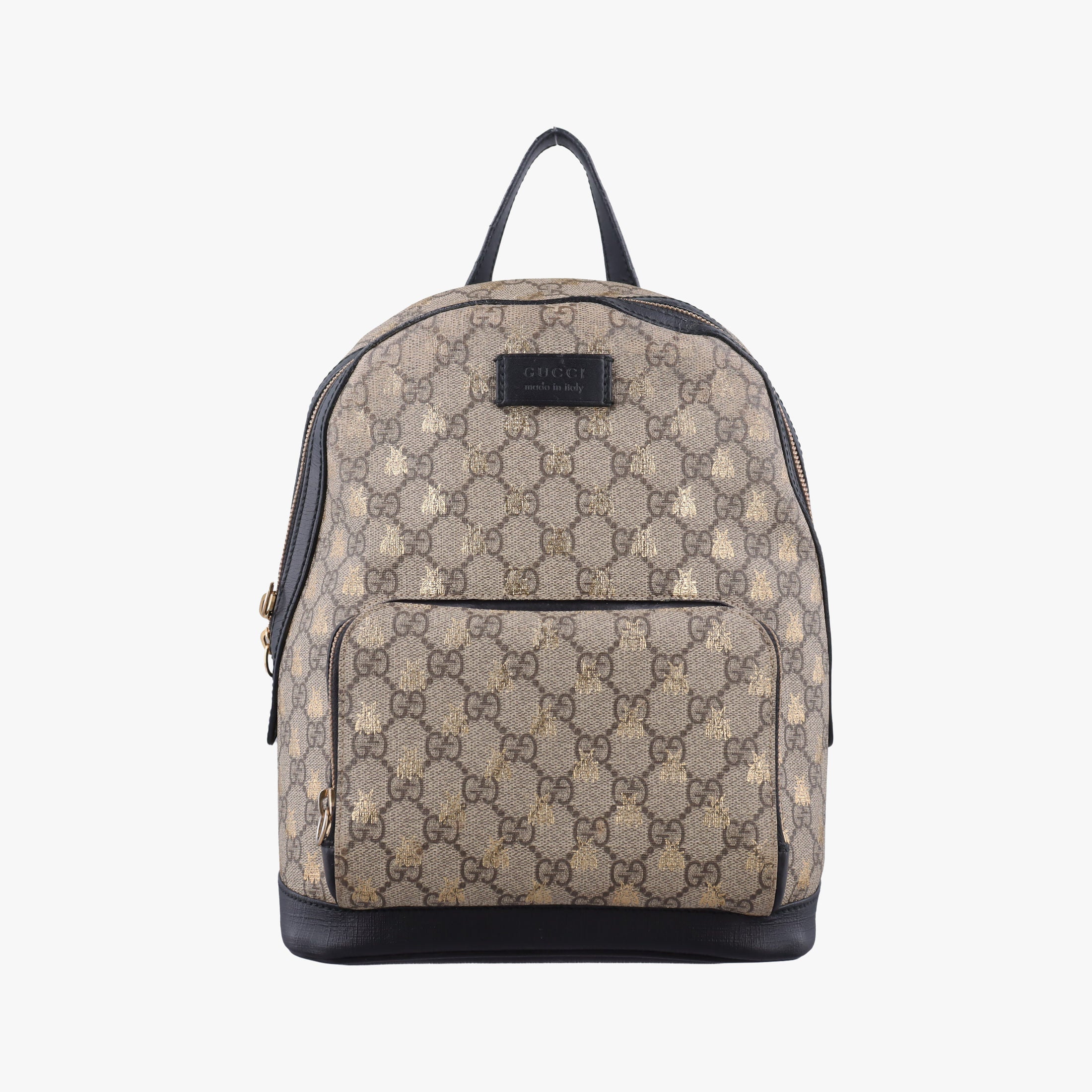 Pre-owned Gucci GG Supreme Tian Brown PVC coated canvas 427042 backpack/rucksack | stylenewstar