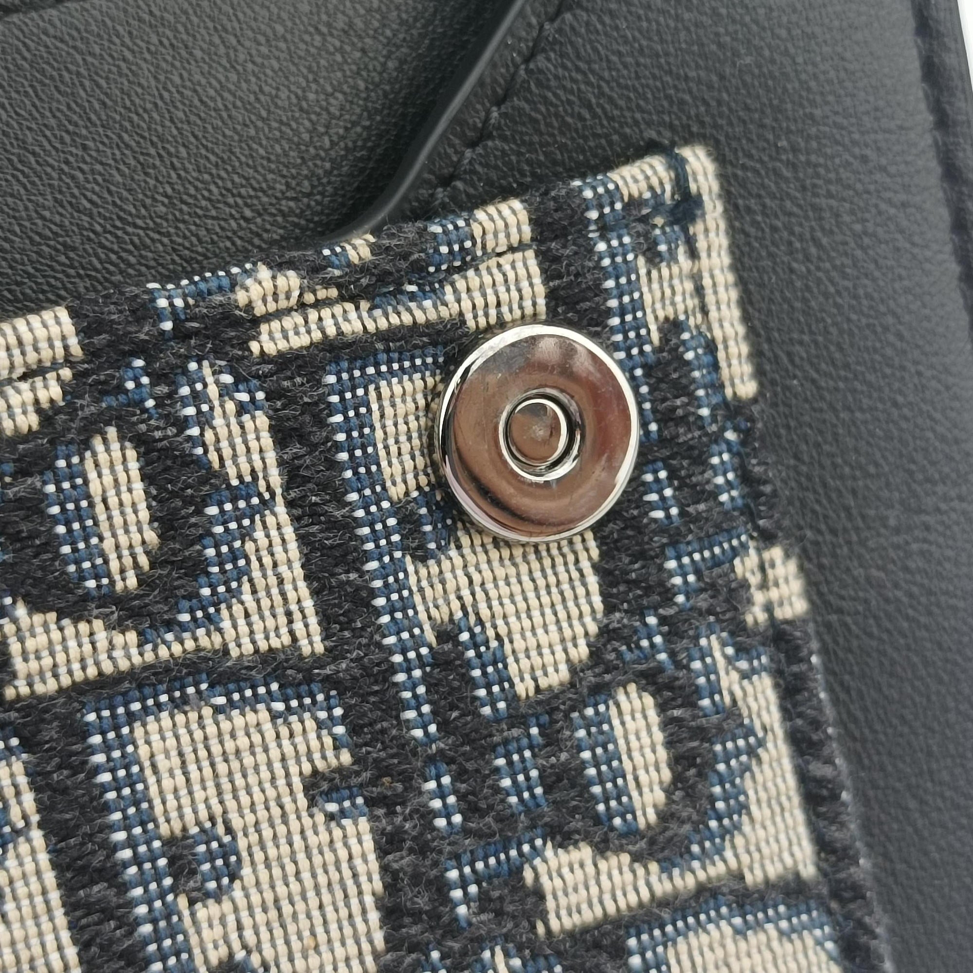 Pre-owned Christian Dior Oblique Saddle Navy×Black Jacquard×Leather  shoulderbag | stylenewstar