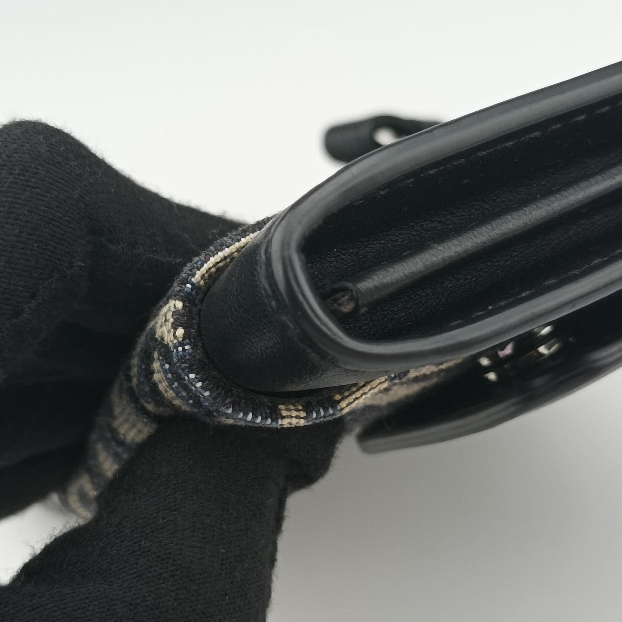 Pre-owned Christian Dior Oblique Saddle Navy×Black Jacquard×Leather  shoulderbag | stylenewstar