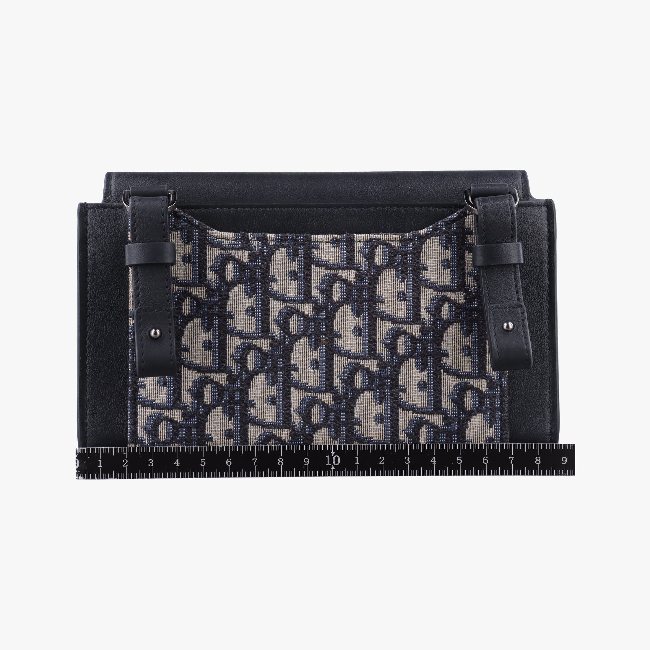 Pre-owned Christian Dior Oblique Saddle Navy×Black Jacquard×Leather  shoulderbag | stylenewstar