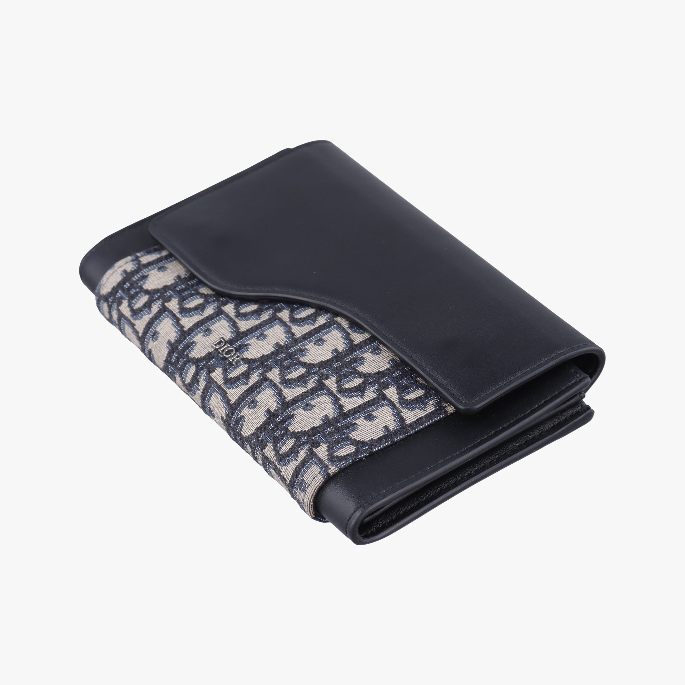 Pre-owned Christian Dior Oblique Saddle Navy×Black Jacquard×Leather  shoulderbag | stylenewstar