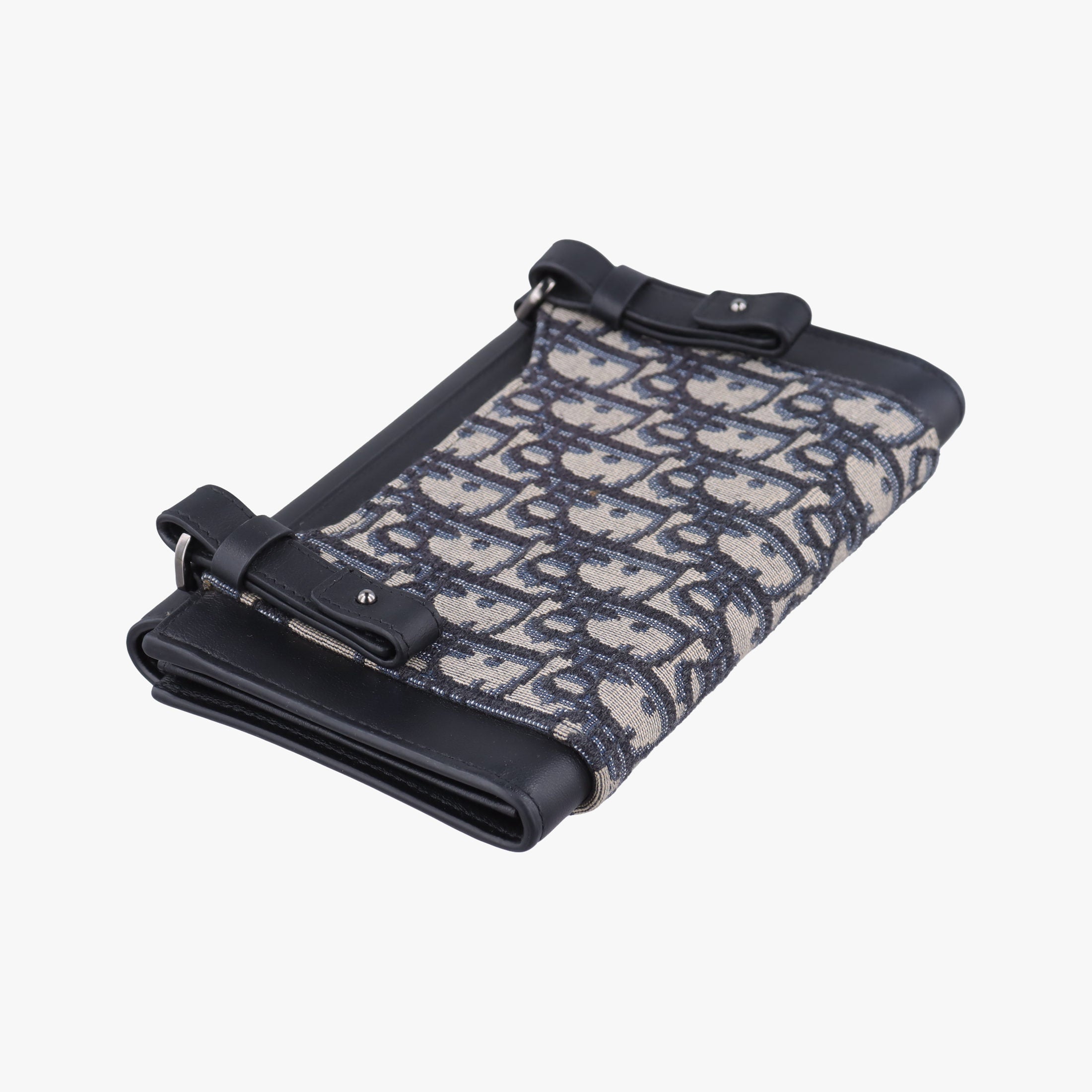 Pre-owned Christian Dior Oblique Saddle Navy×Black Jacquard×Leather  shoulderbag | stylenewstar