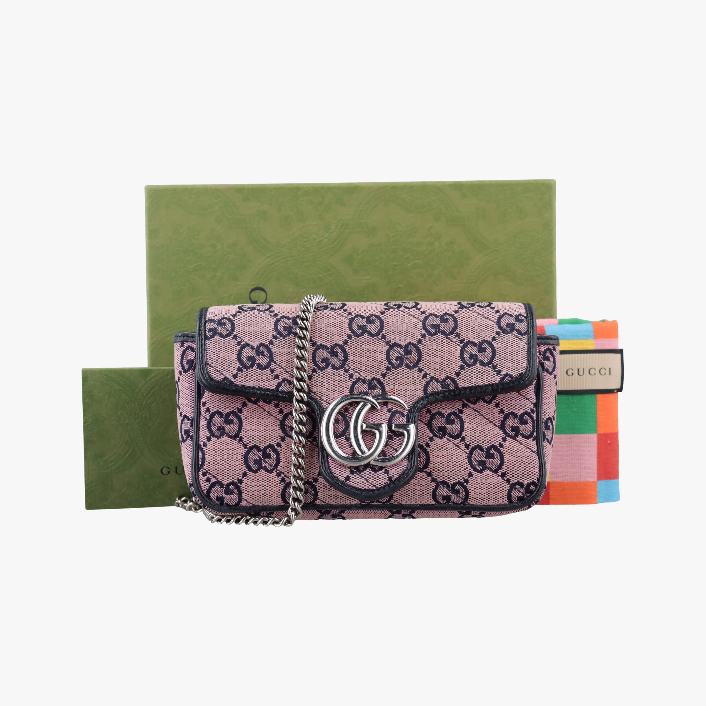 Pre-owned Gucci GG Marmont Pink canvas 476433 shoulderbag | stylenewstar