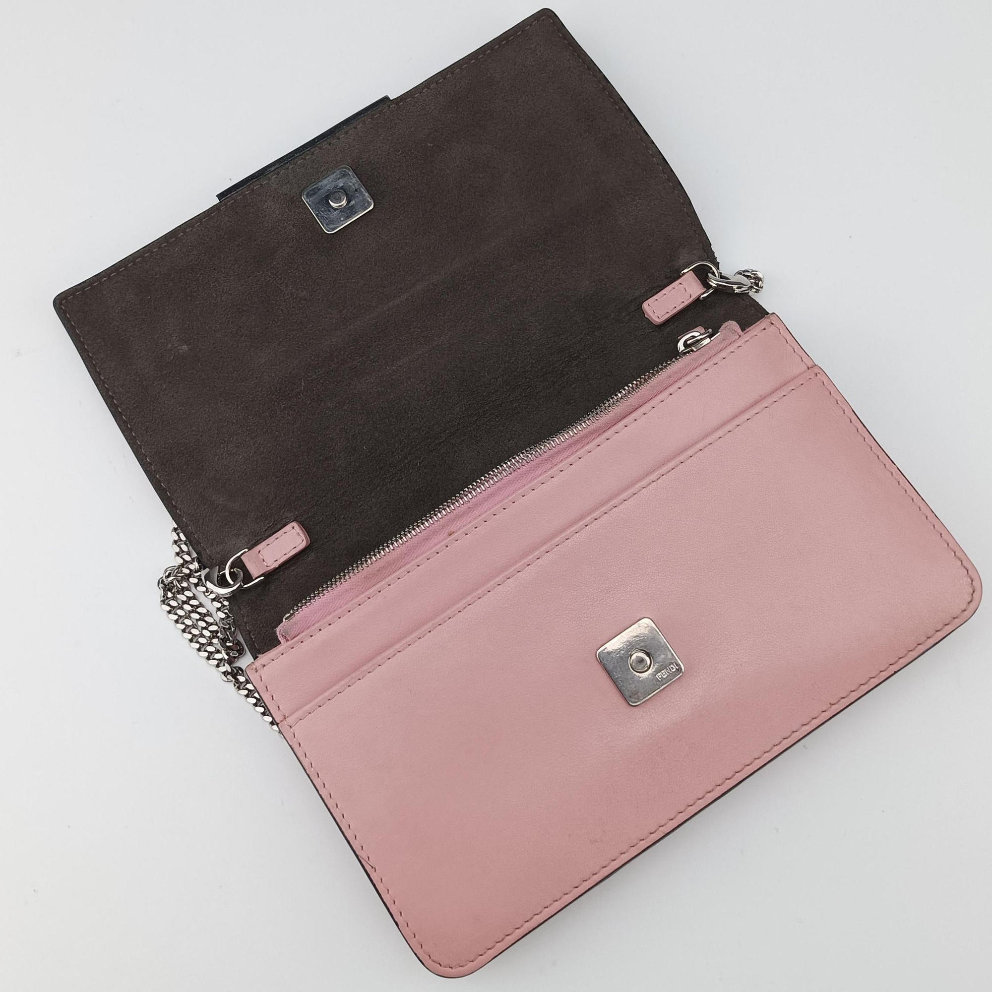 Pre-owned Fendi Monster Eyes Continental Multicolour Leather 8M0346 shoulderbag | stylenewstar