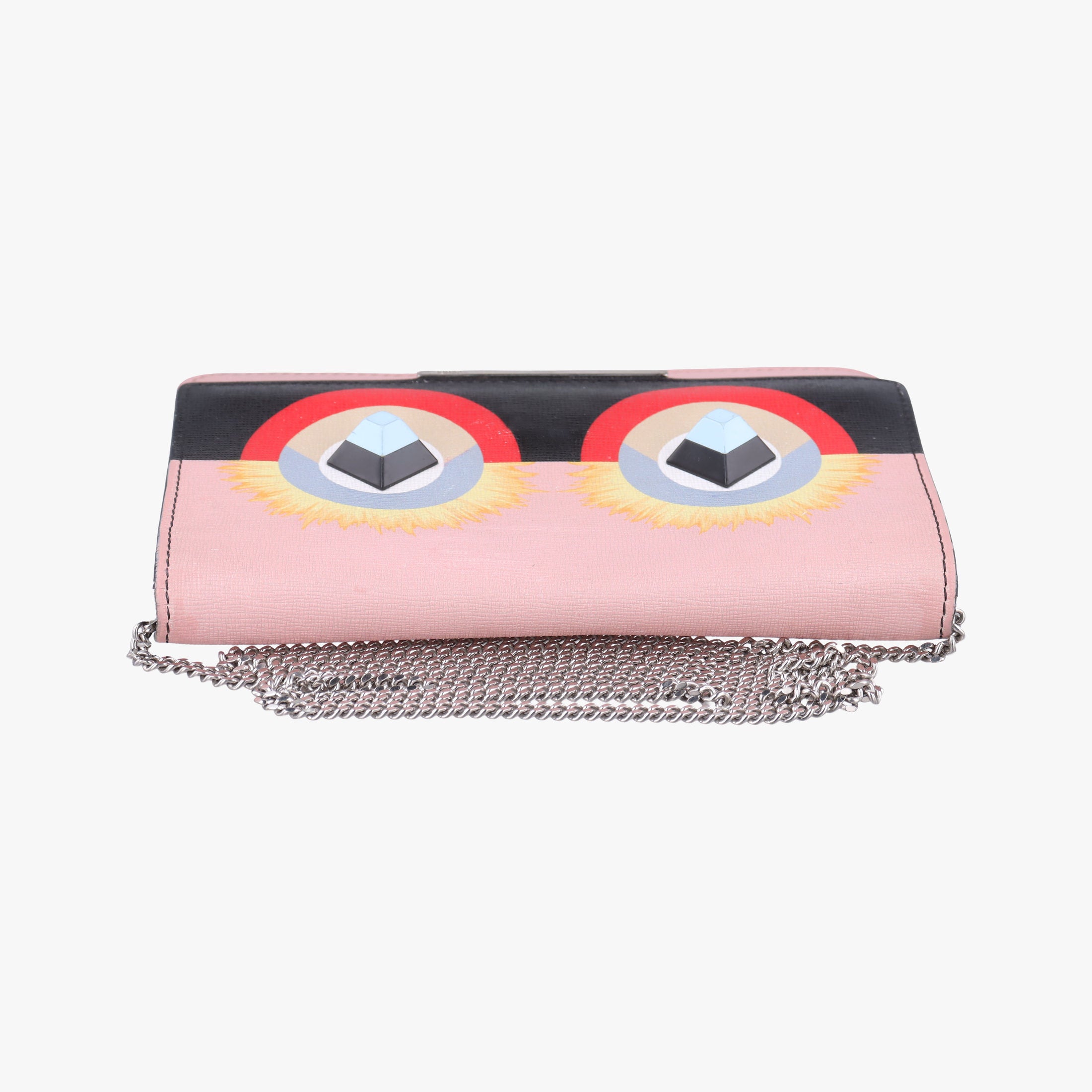 Pre-owned Fendi Monster Eyes Continental Multicolour Leather 8M0346 shoulderbag | stylenewstar