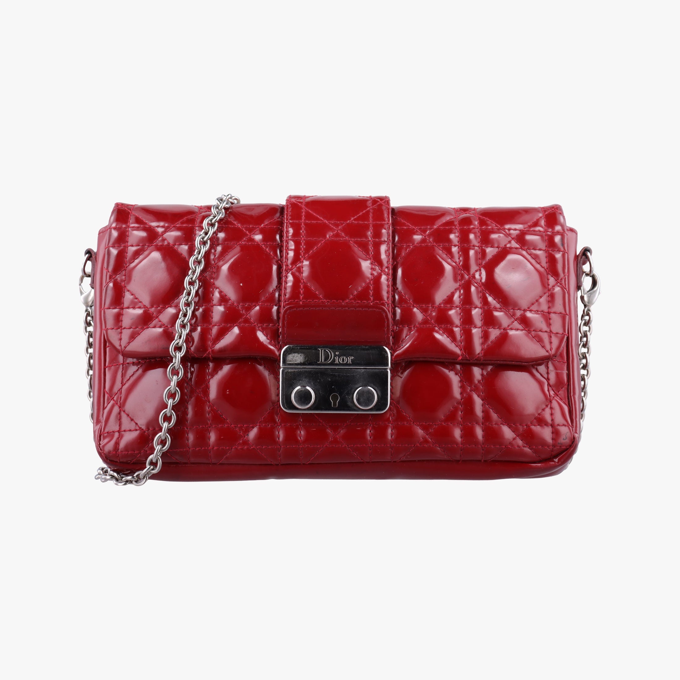 Vintage Christian Dior Miss Dior Cannage New Rock Red Patent  shoulderbag | stylenewstar