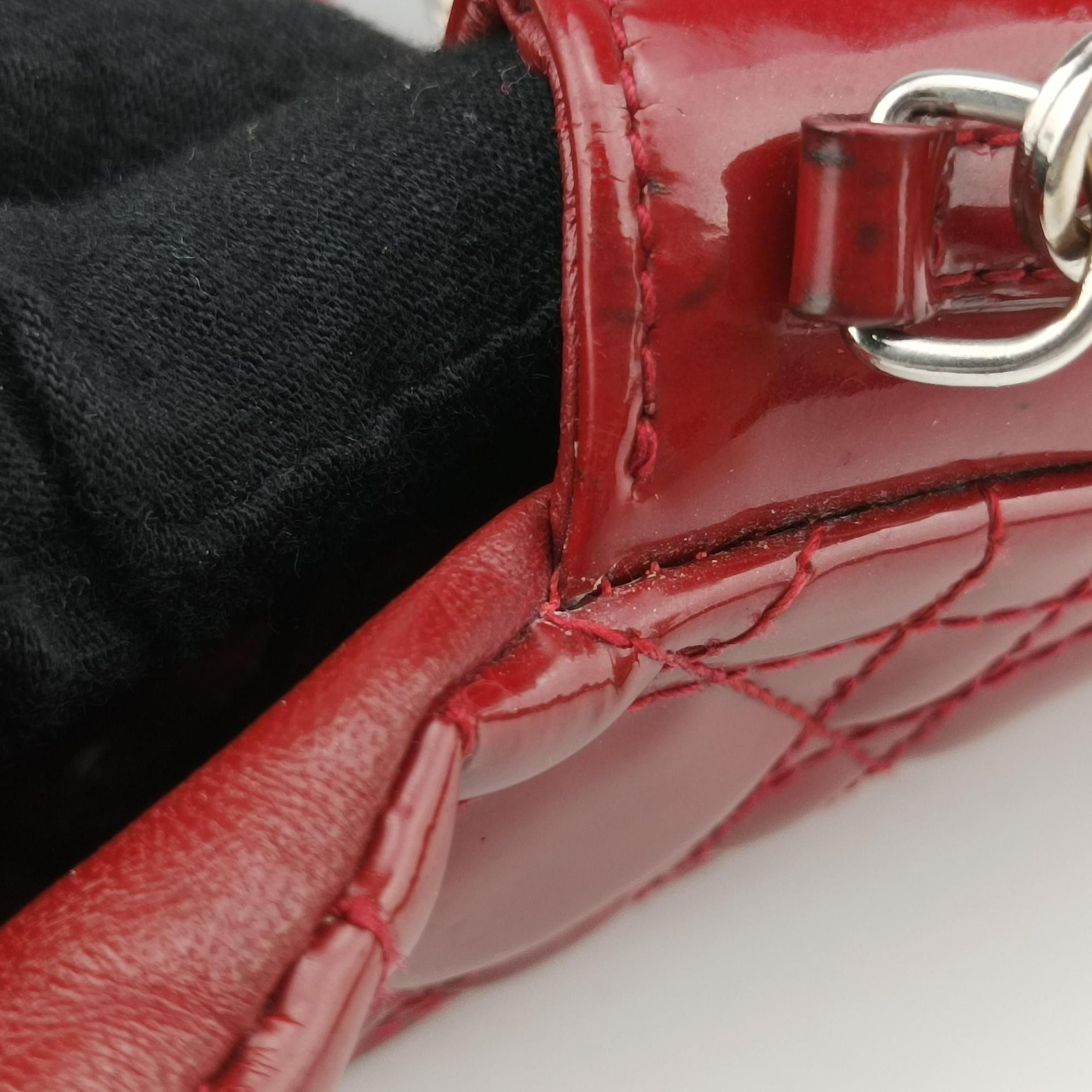 Vintage Christian Dior Miss Dior Cannage New Rock Red Patent  shoulderbag | stylenewstar