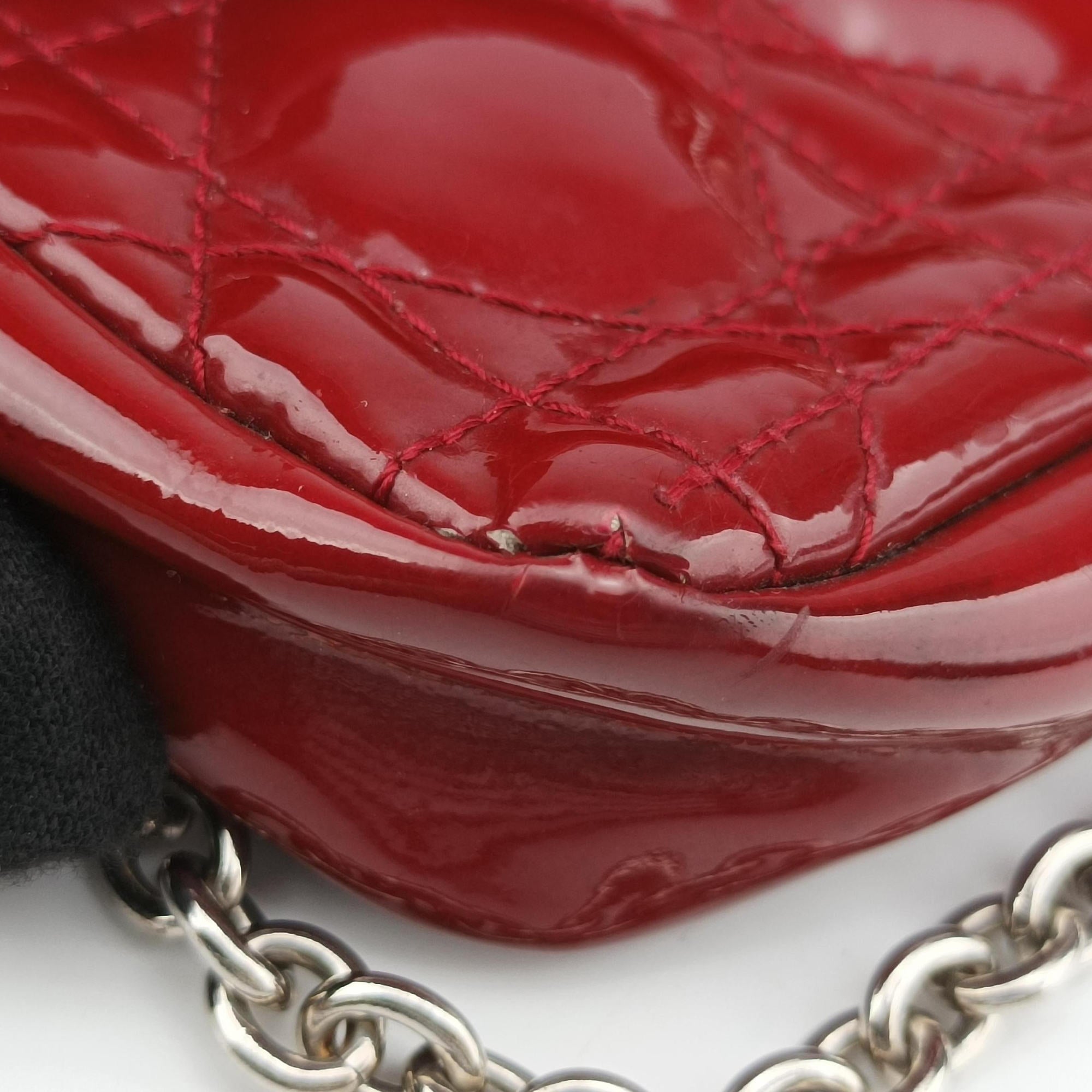 Vintage Christian Dior Miss Dior Cannage New Rock Red Patent  shoulderbag | stylenewstar