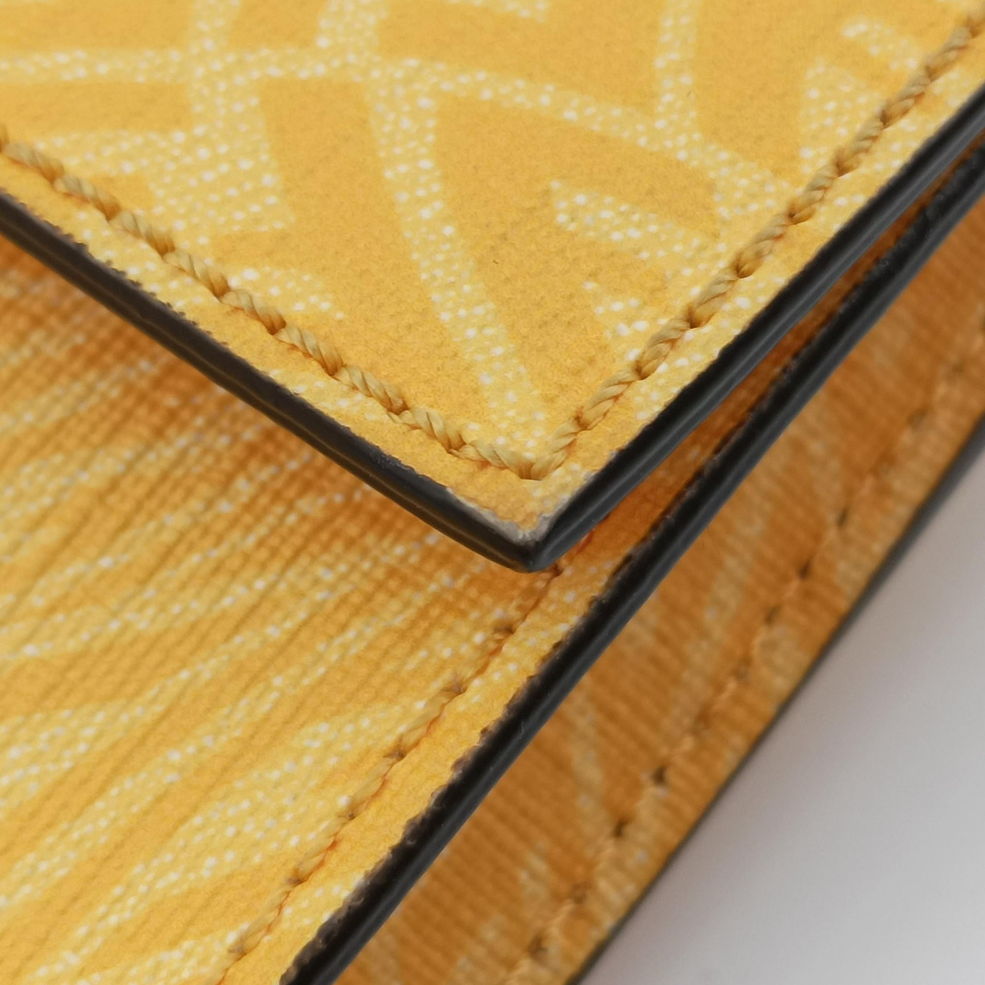 Pre-owned Fendi FF Logo Baguette slim Yellow PVC coated canvas 7M0295 bum bag/waist bag | stylenewstar