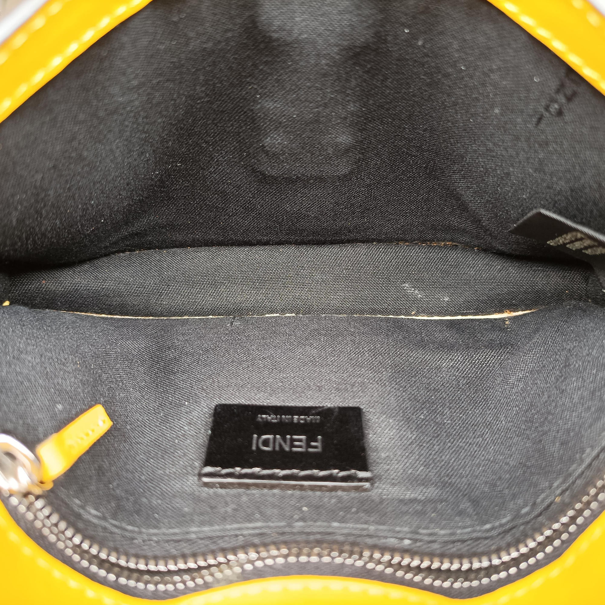 Pre-owned Fendi FF Logo Baguette slim Yellow PVC coated canvas 7M0295 bum bag/waist bag | stylenewstar