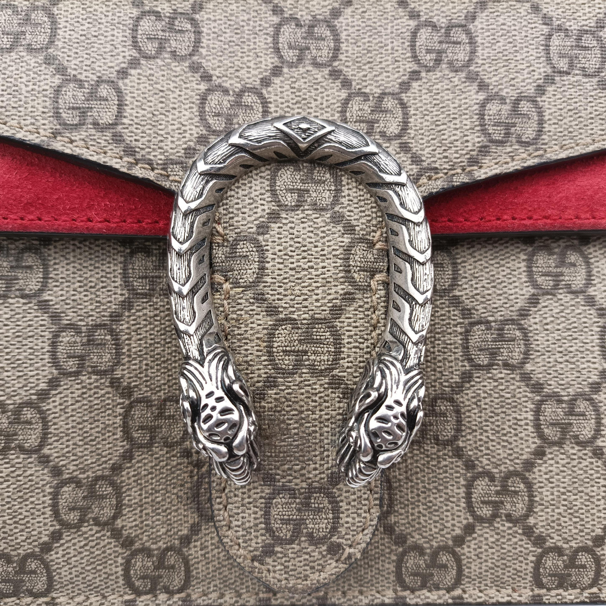 Vintage Gucci Dionysus beige×red PVC coated canvas×suede 421970 shoulderbag | stylenewstar