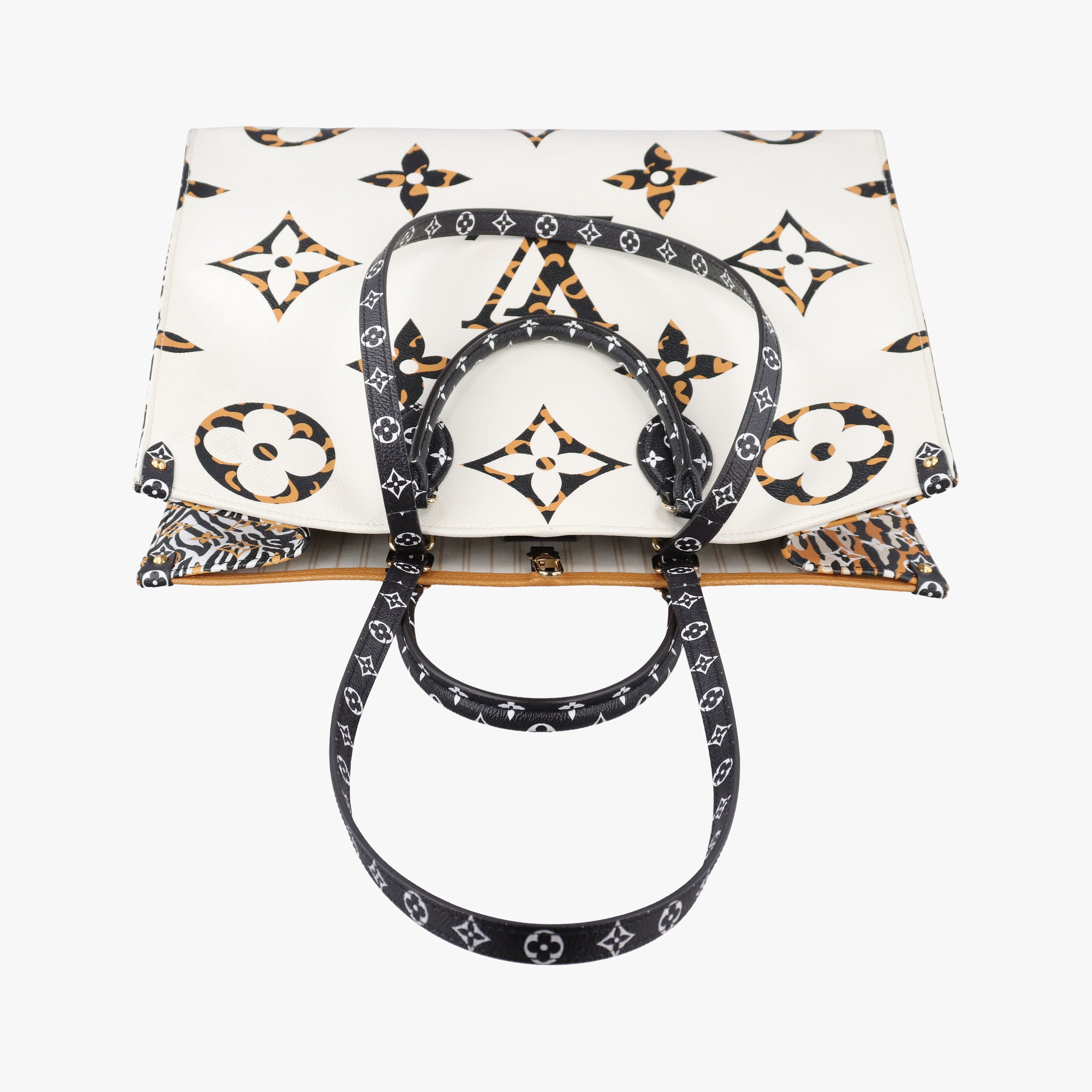 Pre-owned Louis Vuitton On The Go GM IVOIRE×brown×Multicolor Monogram Giant M44675 shoulderbag | stylenewstar