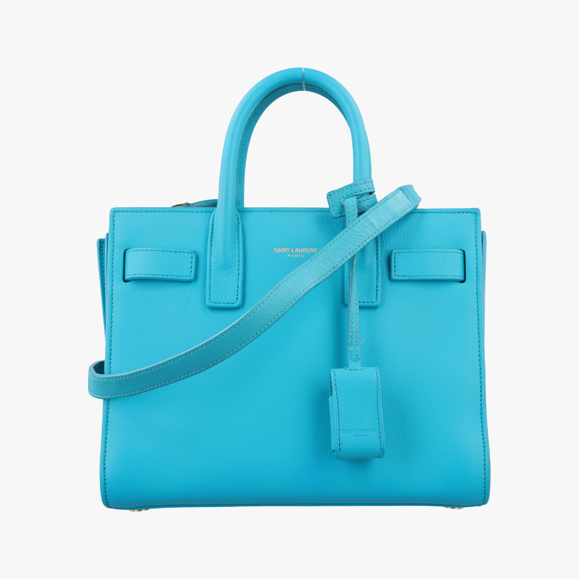 Secondhand Yves Saint Laurent SAC DE JOUR Blue Leather 340778 shoulderbag | stylenewstar