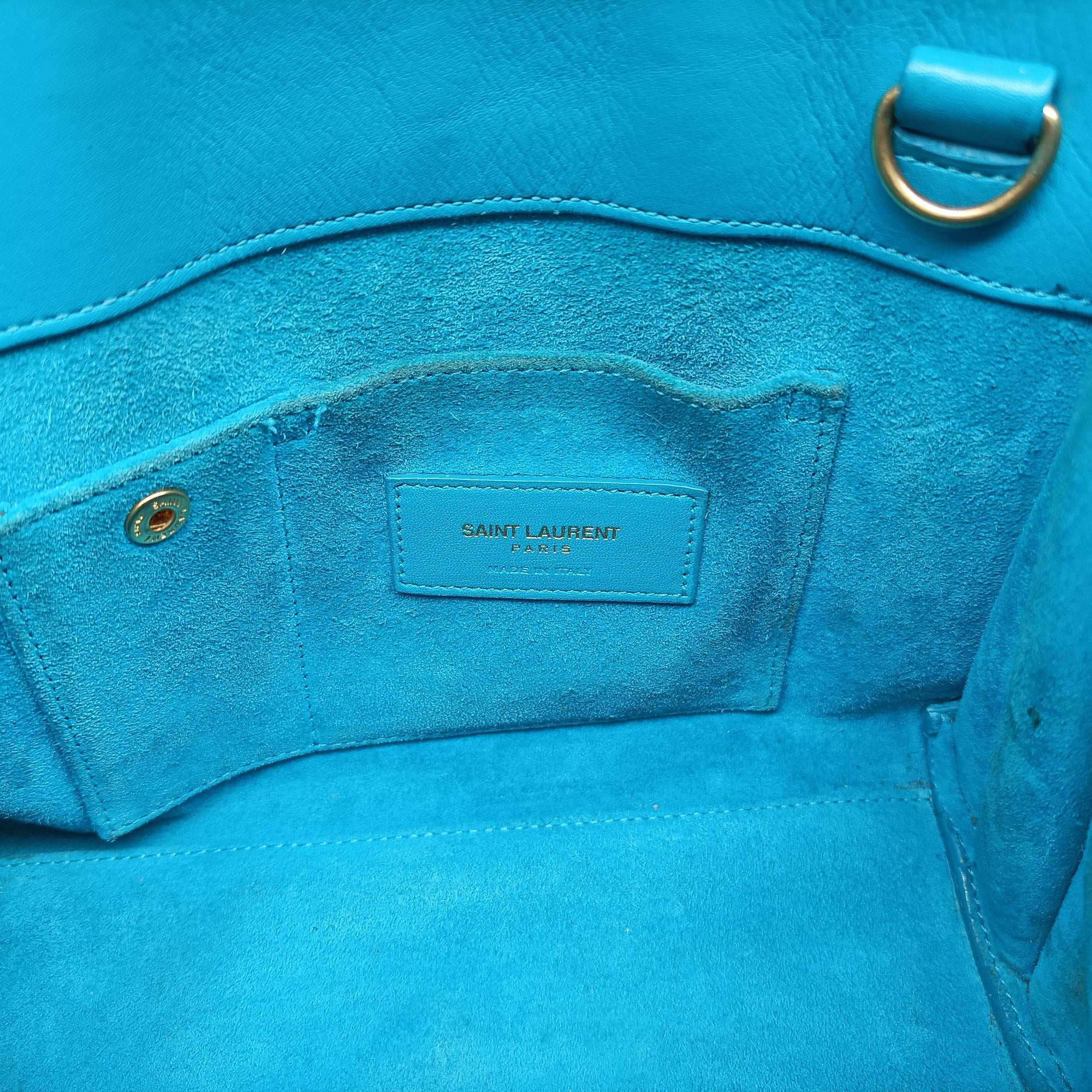 Secondhand Yves Saint Laurent SAC DE JOUR Blue Leather 340778 shoulderbag | stylenewstar