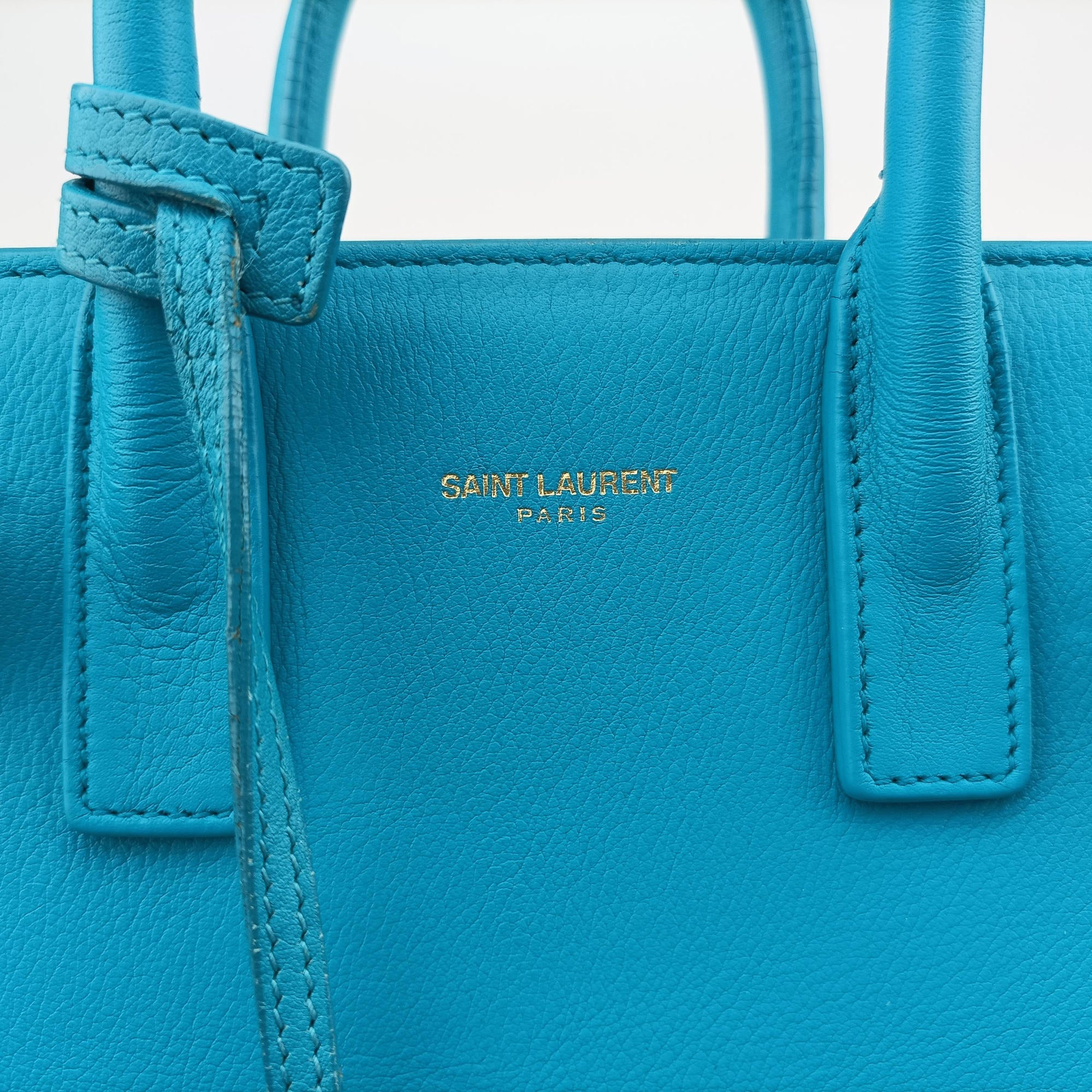 Secondhand Yves Saint Laurent SAC DE JOUR Blue Leather 340778 shoulderbag | stylenewstar
