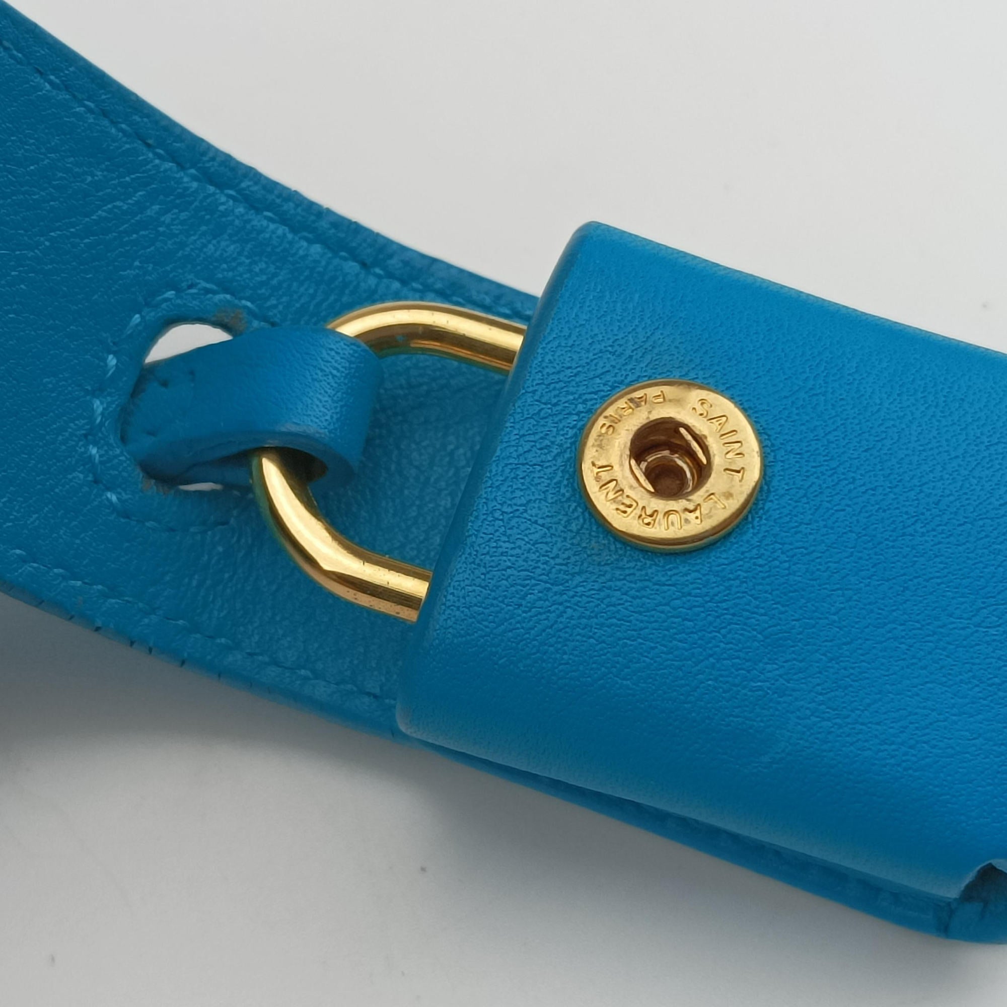 Secondhand Yves Saint Laurent SAC DE JOUR Blue Leather 340778 shoulderbag | stylenewstar