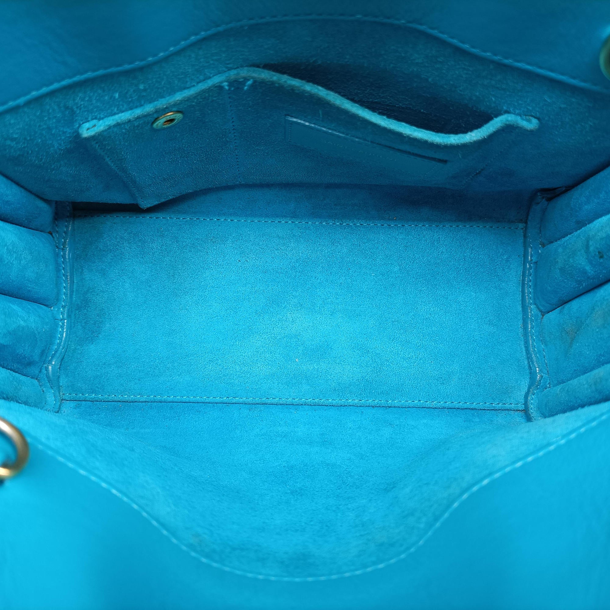 Secondhand Yves Saint Laurent SAC DE JOUR Blue Leather 340778 shoulderbag | stylenewstar