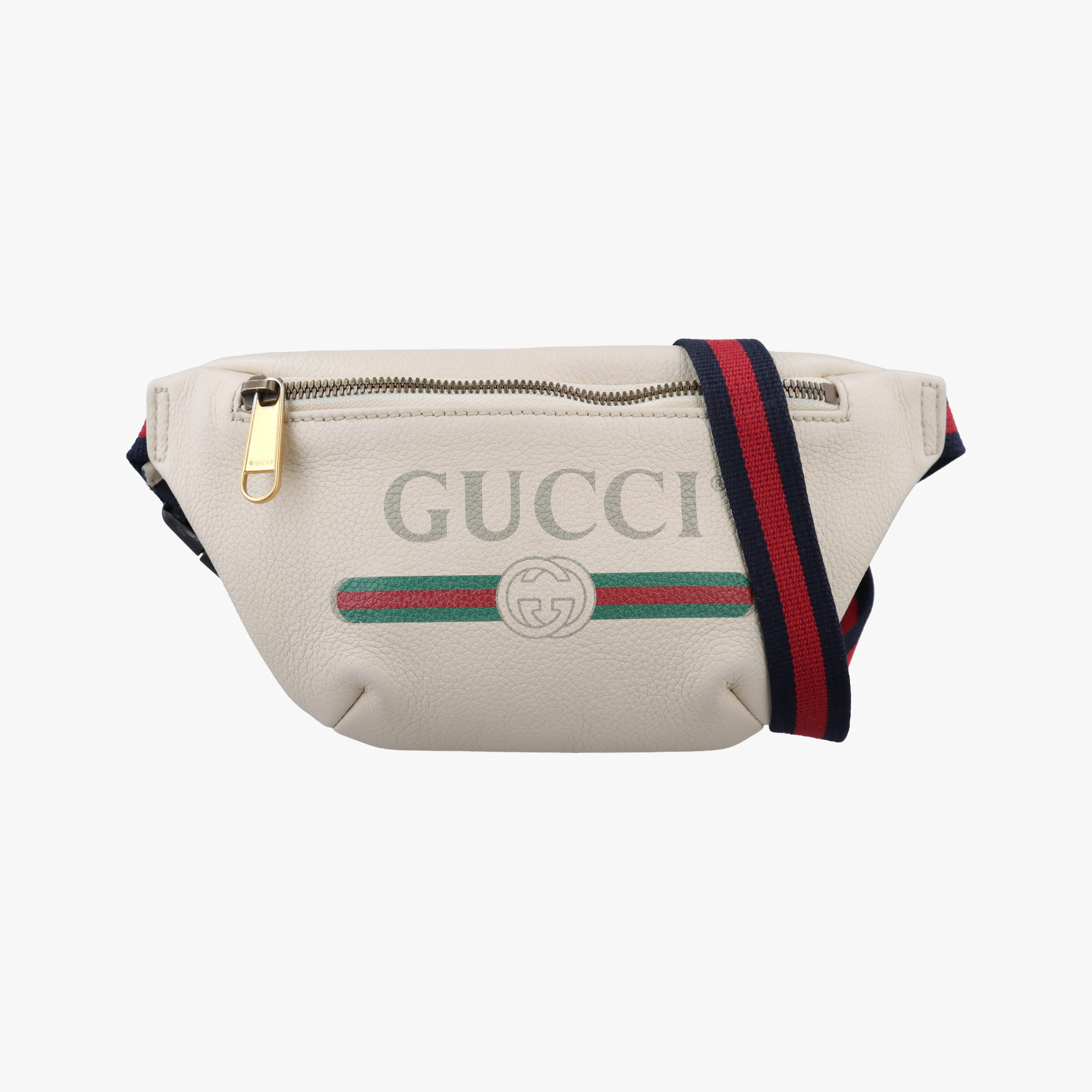Pre-owned Gucci Gucci print White Leather 527792 bum bag/waist bag | stylenewstar