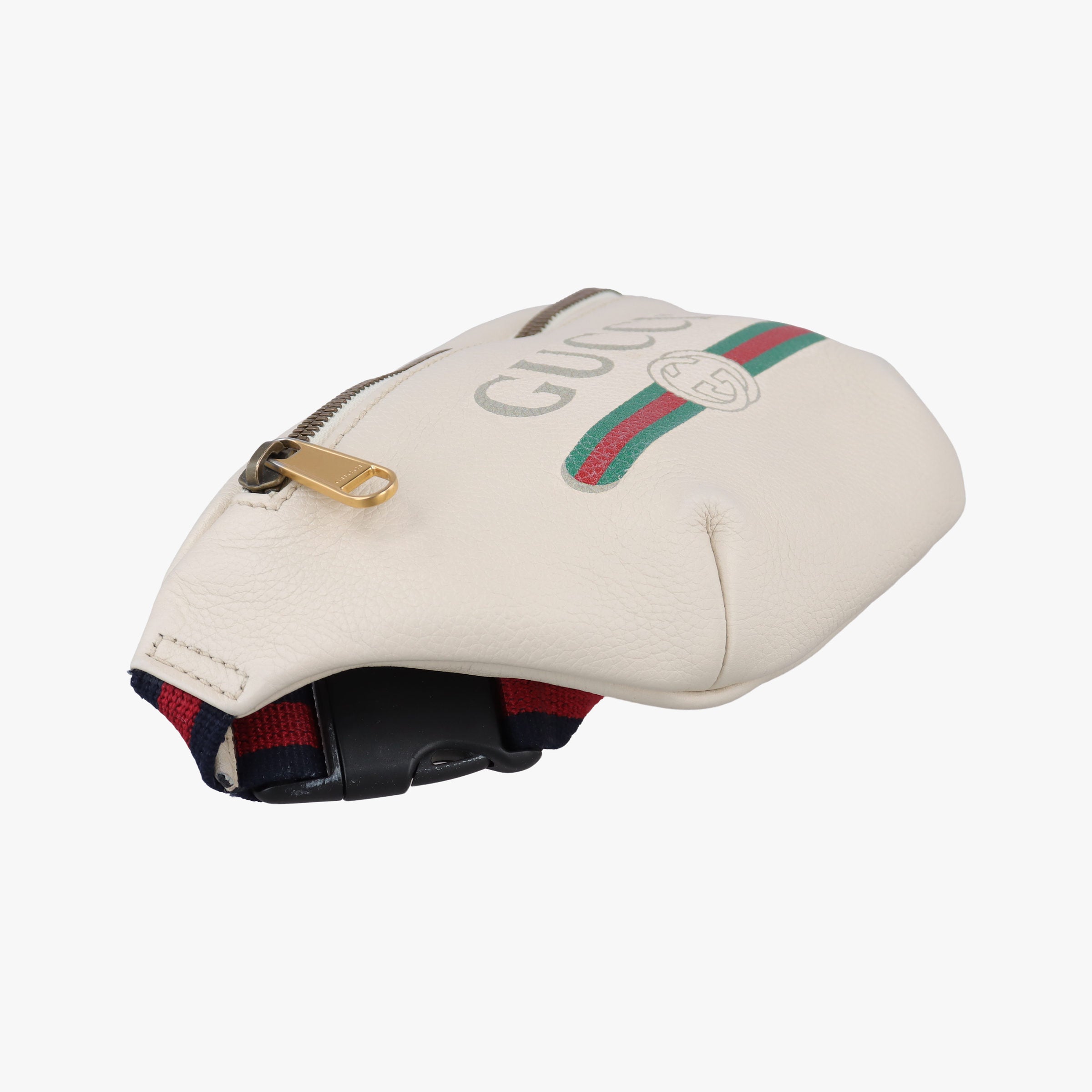 Pre-owned Gucci Gucci print White Leather 527792 bum bag/waist bag | stylenewstar