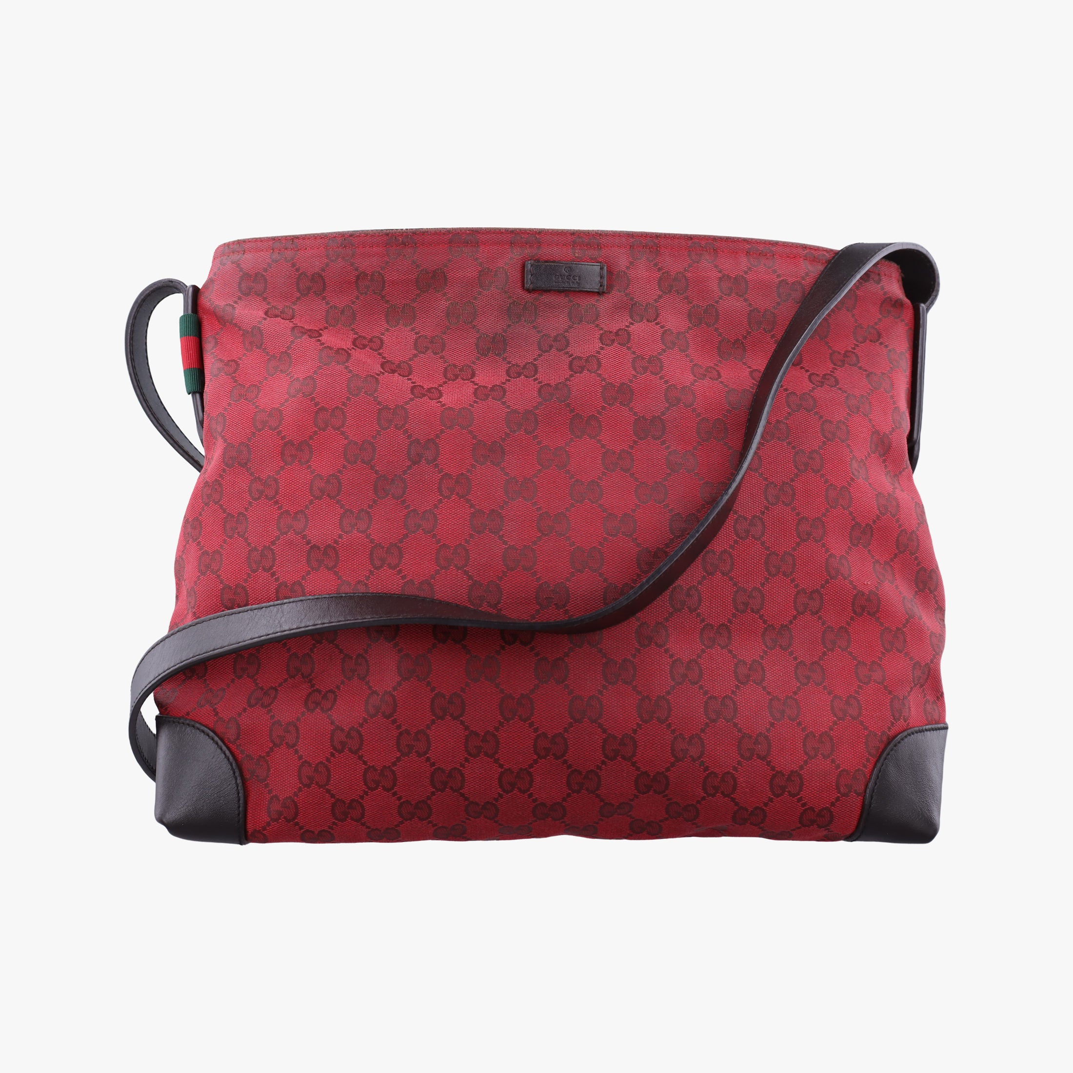 Pre-owned Gucci GG Canvas Red Canvas × Leather 308930 shoulderbag | stylenewstar