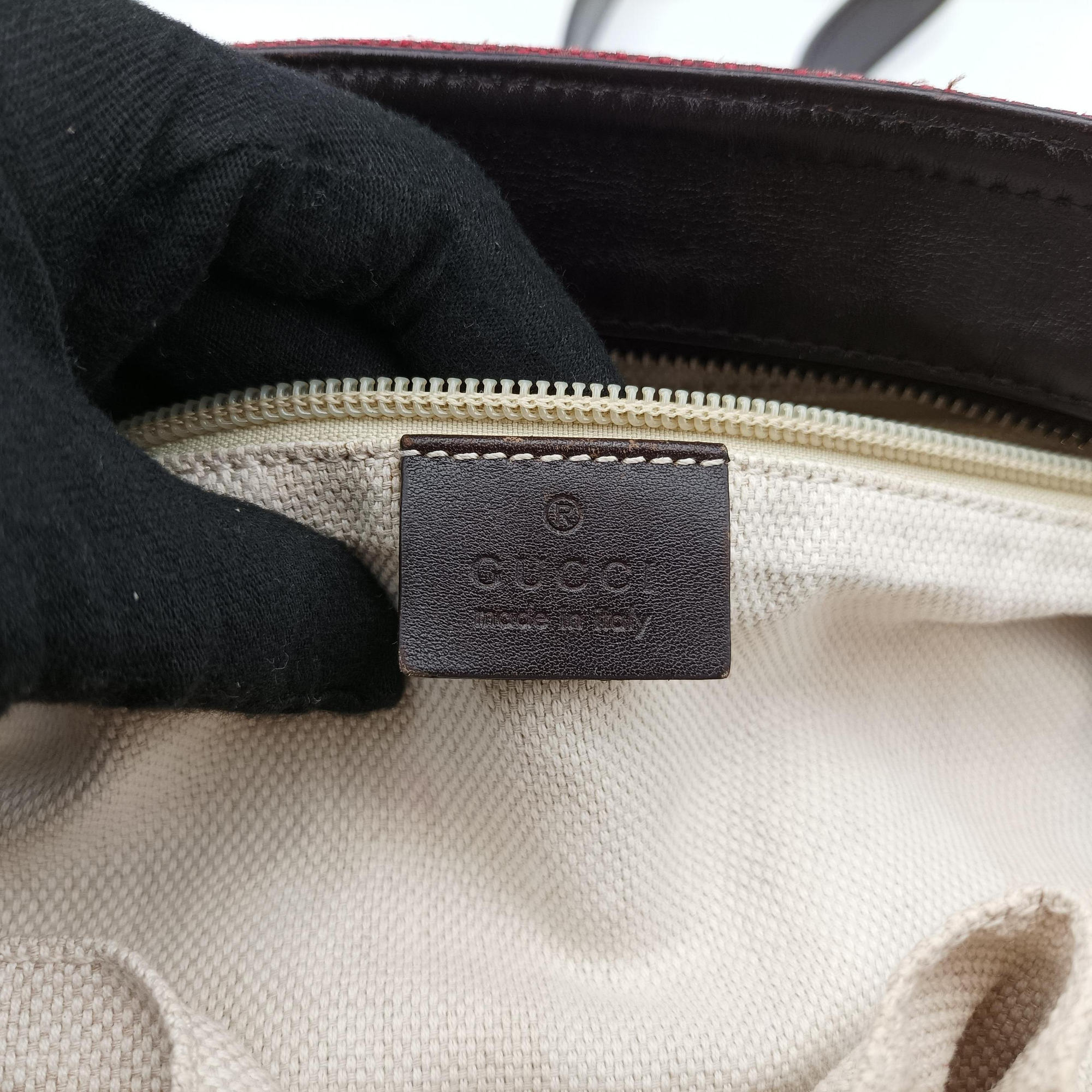 Pre-owned Gucci GG Canvas Red Canvas × Leather 308930 shoulderbag | stylenewstar
