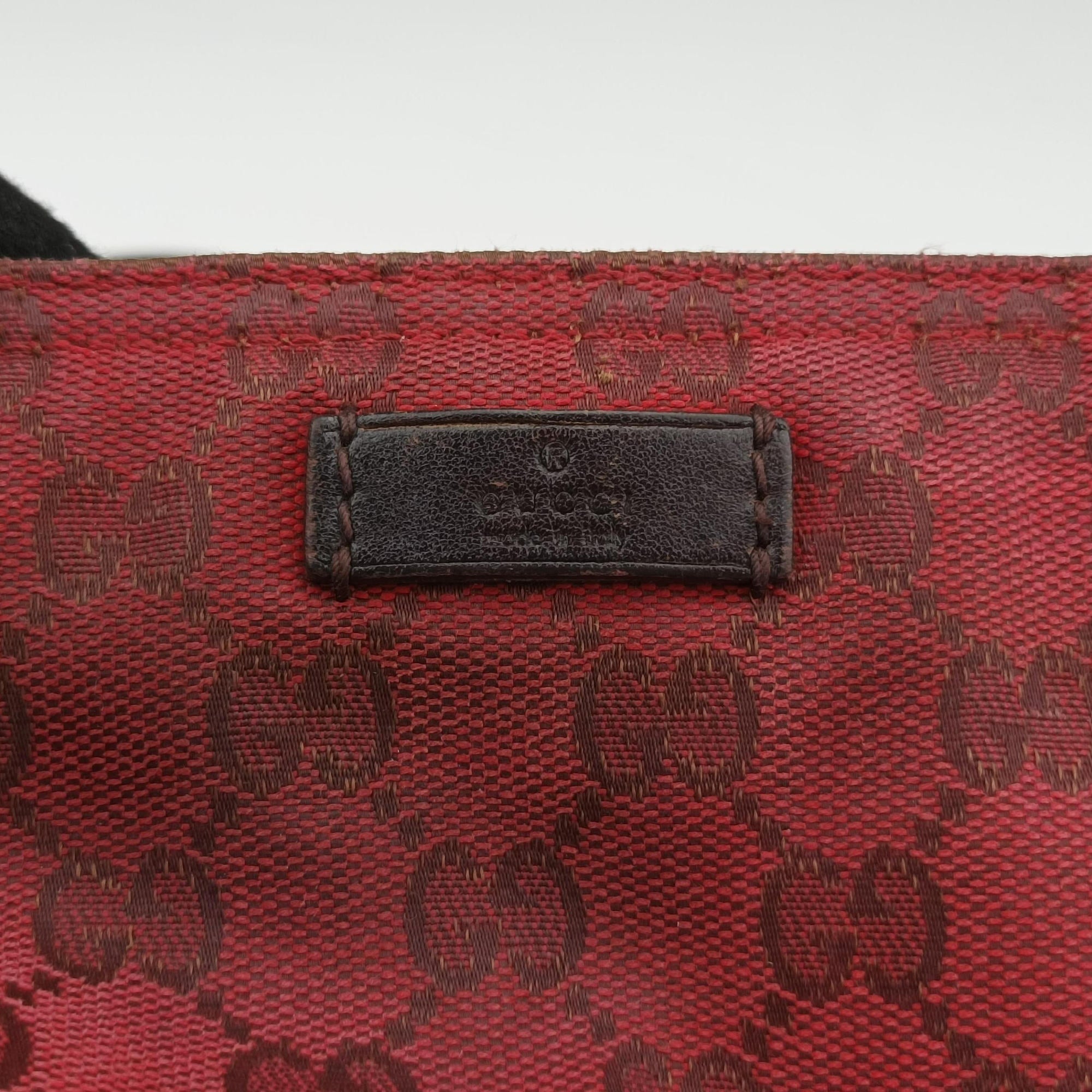 Pre-owned Gucci GG Canvas Red Canvas × Leather 308930 shoulderbag | stylenewstar