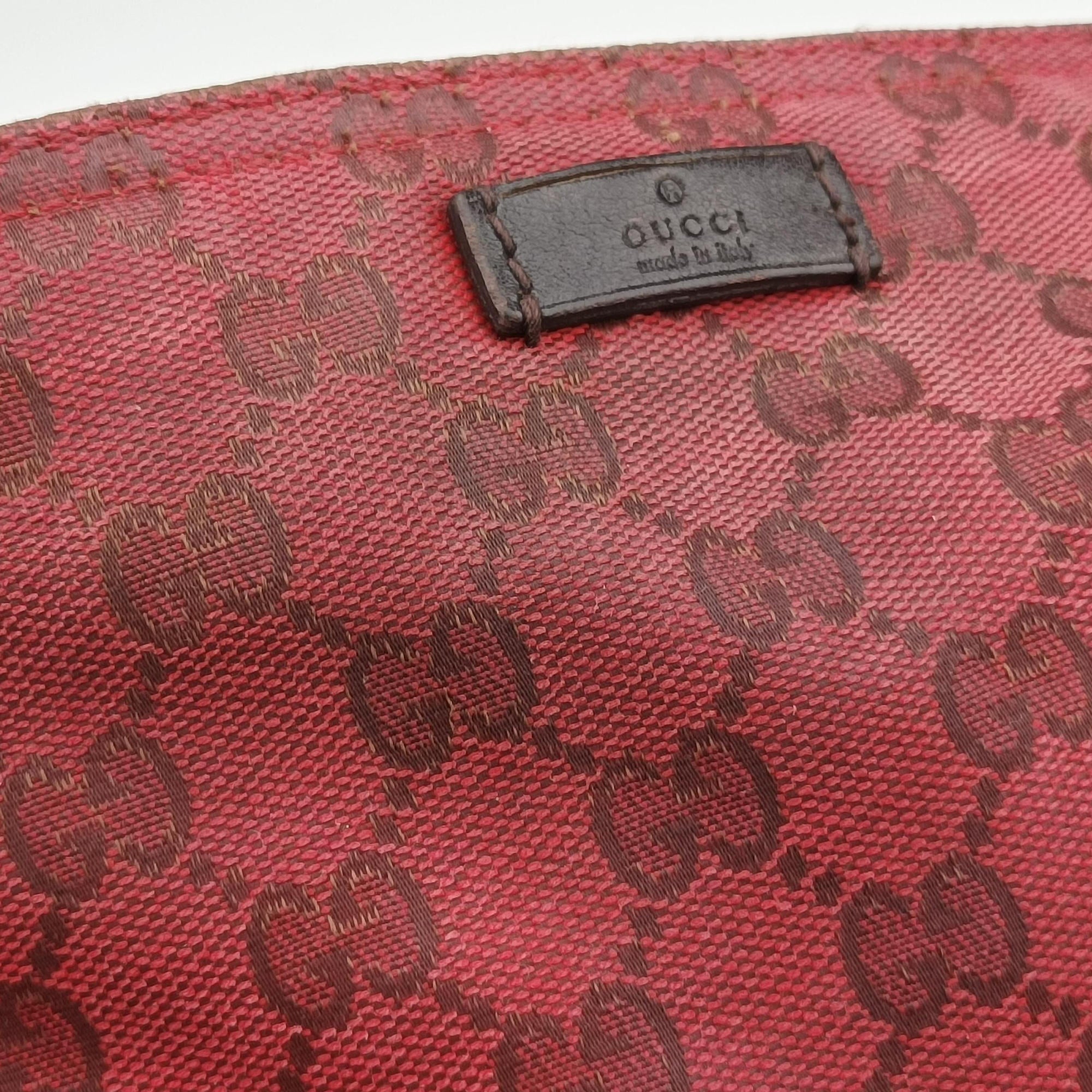 Pre-owned Gucci GG Canvas Red Canvas × Leather 308930 shoulderbag | stylenewstar