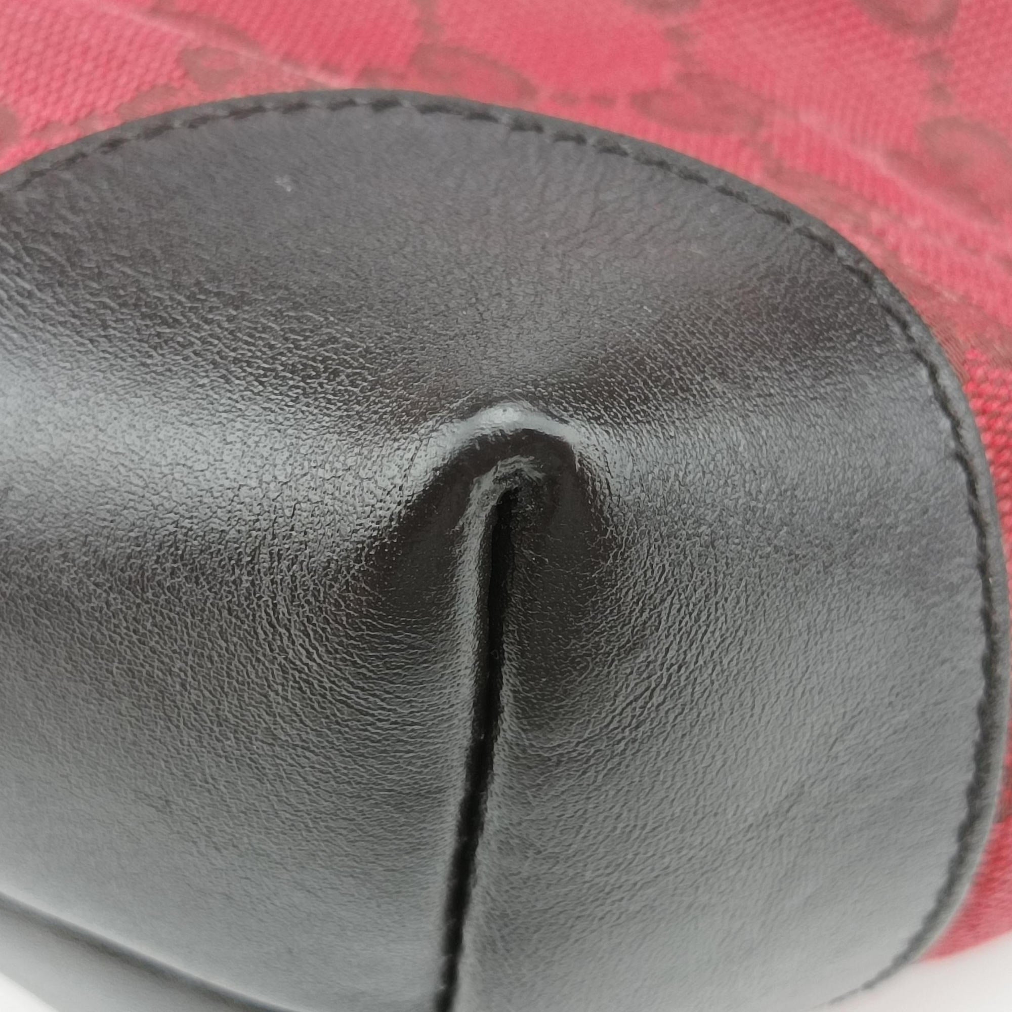 Pre-owned Gucci GG Canvas Red Canvas × Leather 308930 shoulderbag | stylenewstar